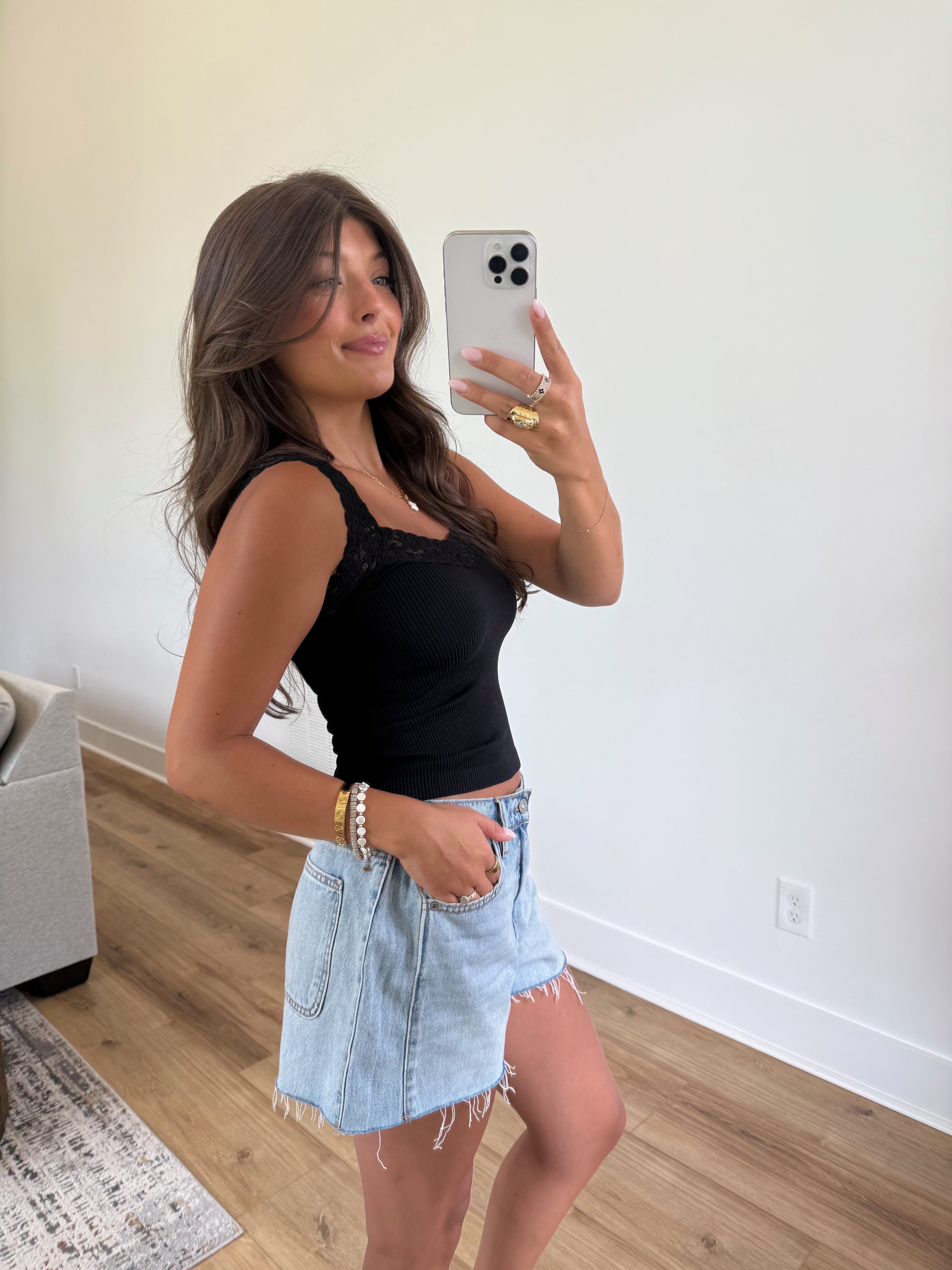 Muse Lace Tank (Black)