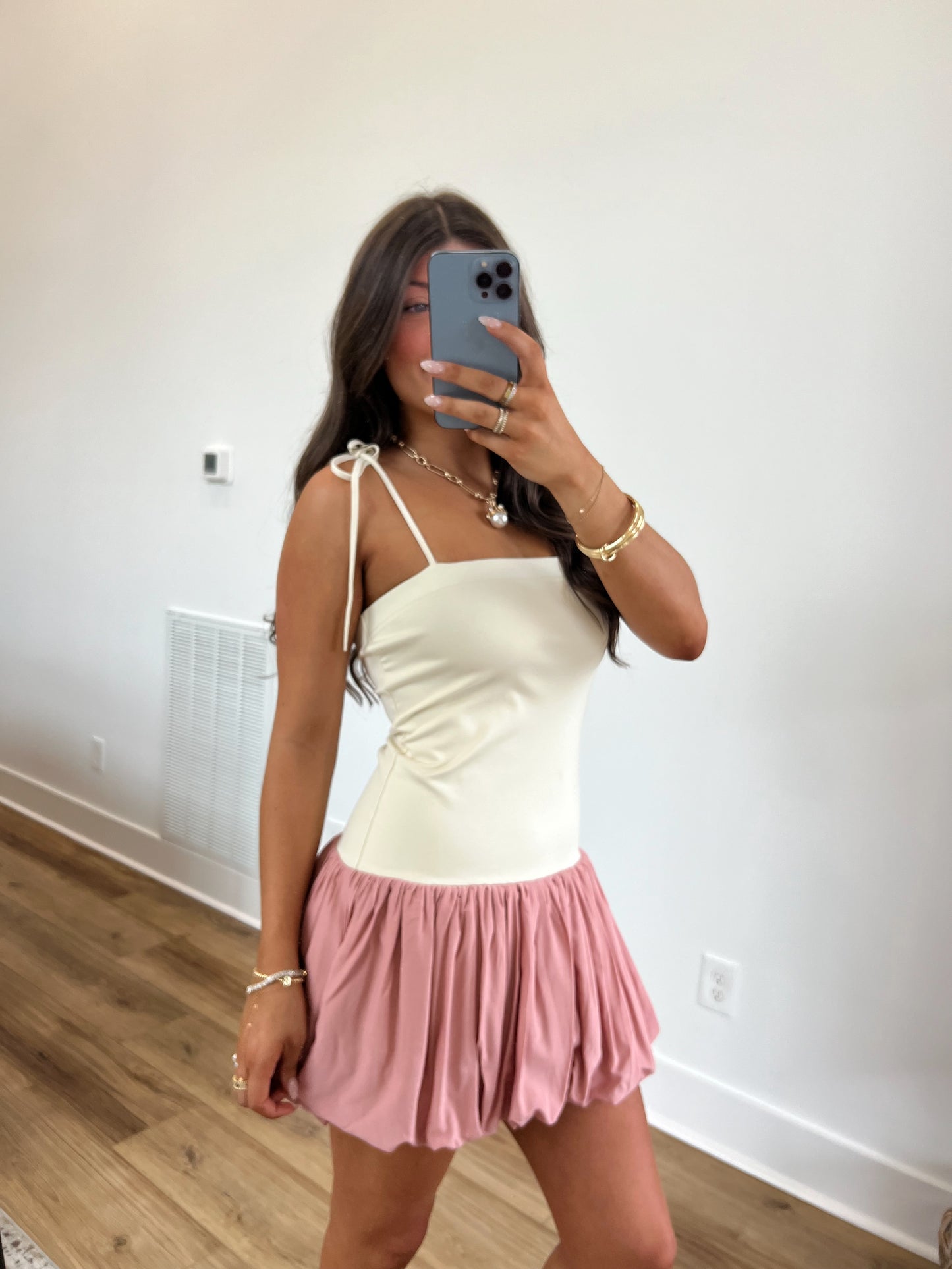Strawberry Cream Mini Dress