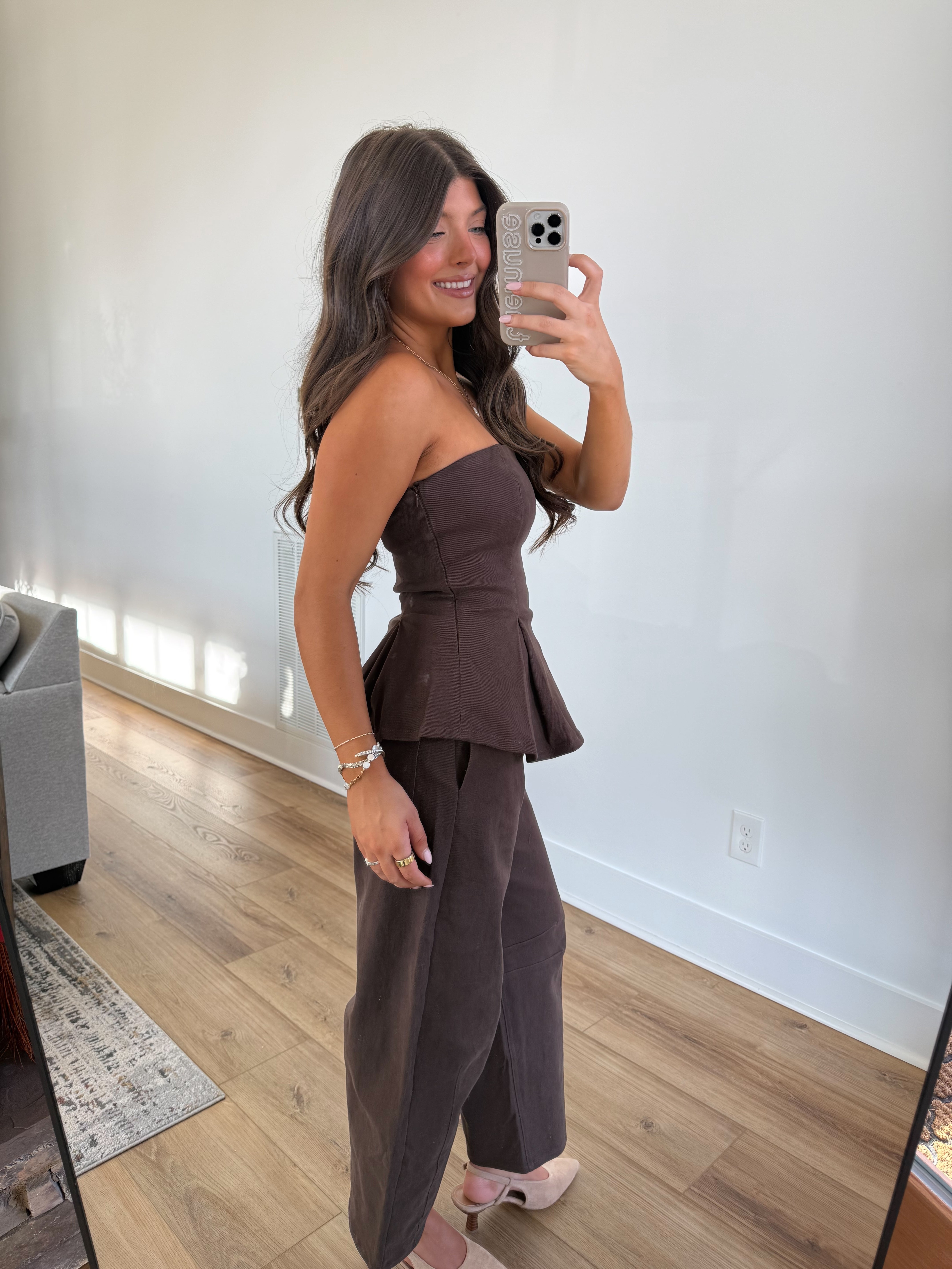 The Cocoa Peplum Set