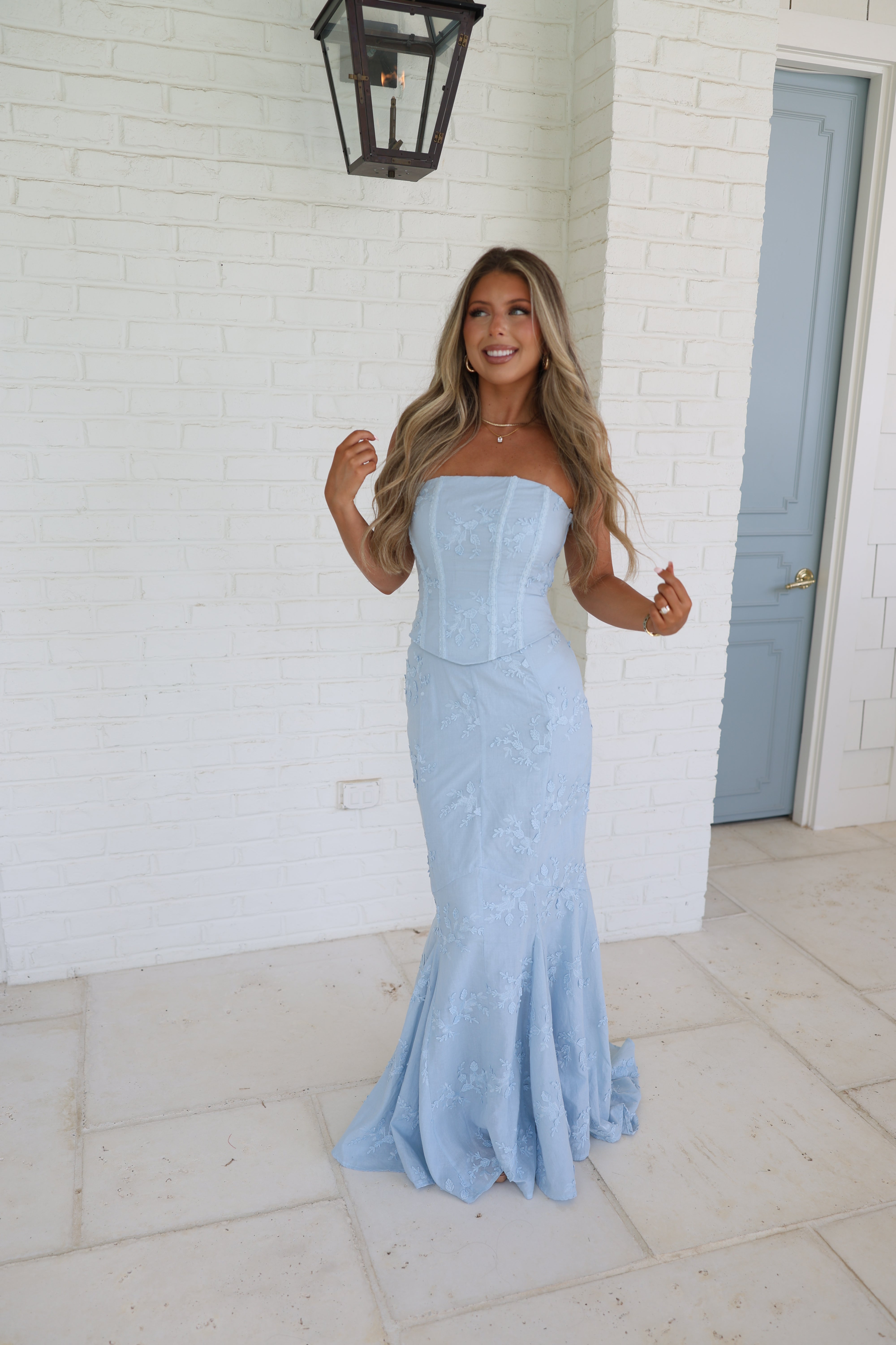 The Veronica Lace Maxi (Blue)