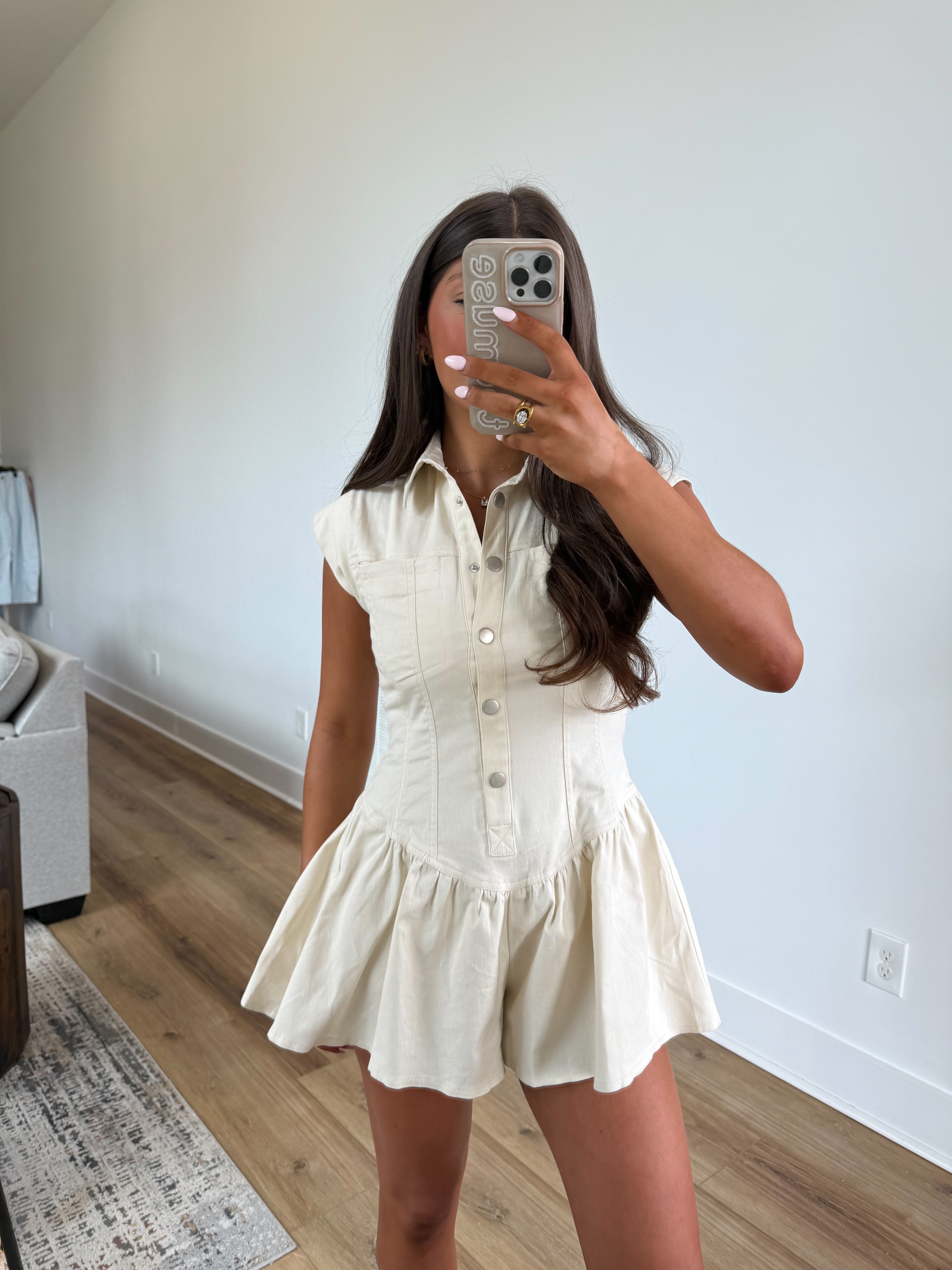 Cream Flare Romper