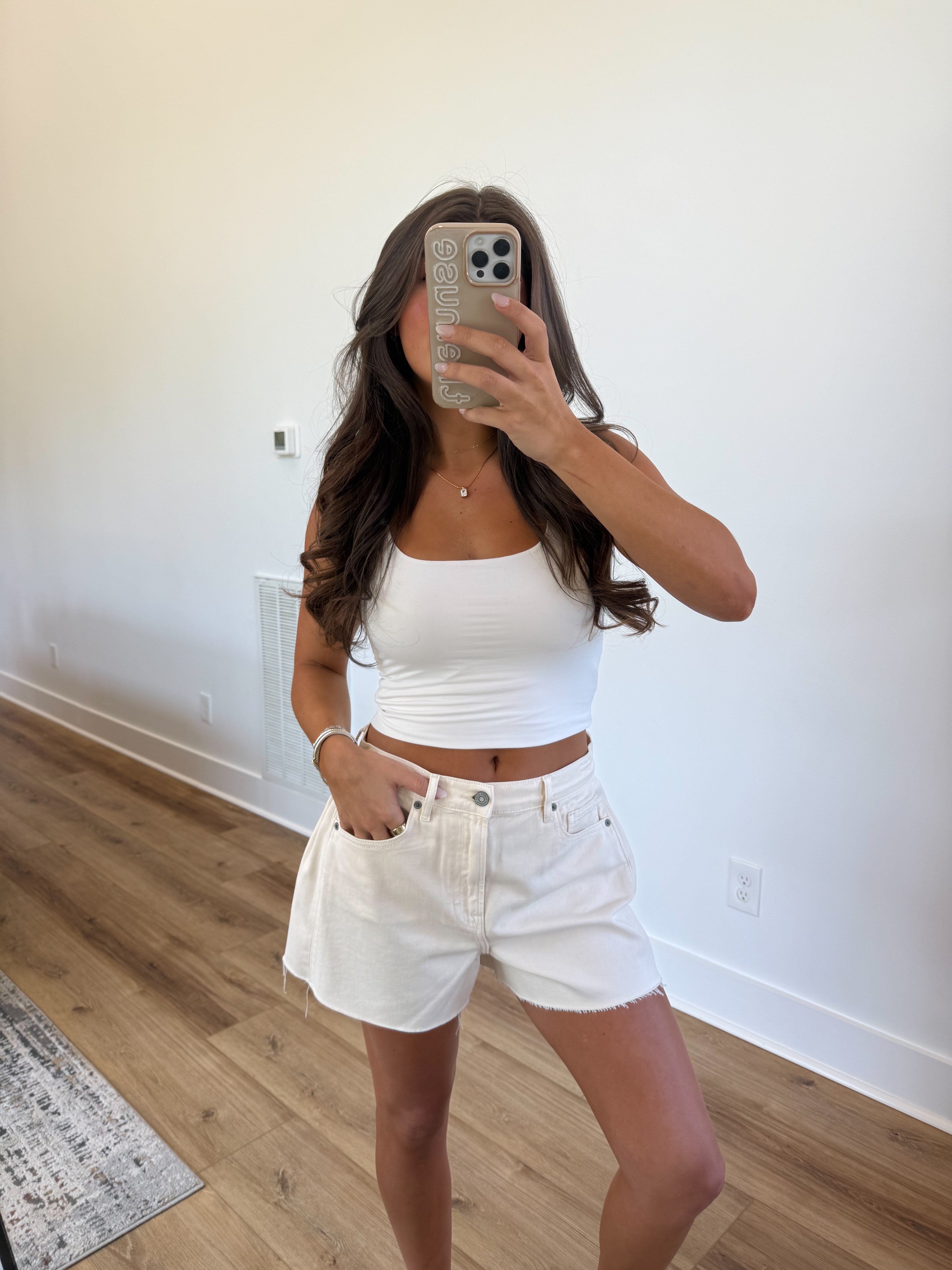 Ecru Flare Shorts