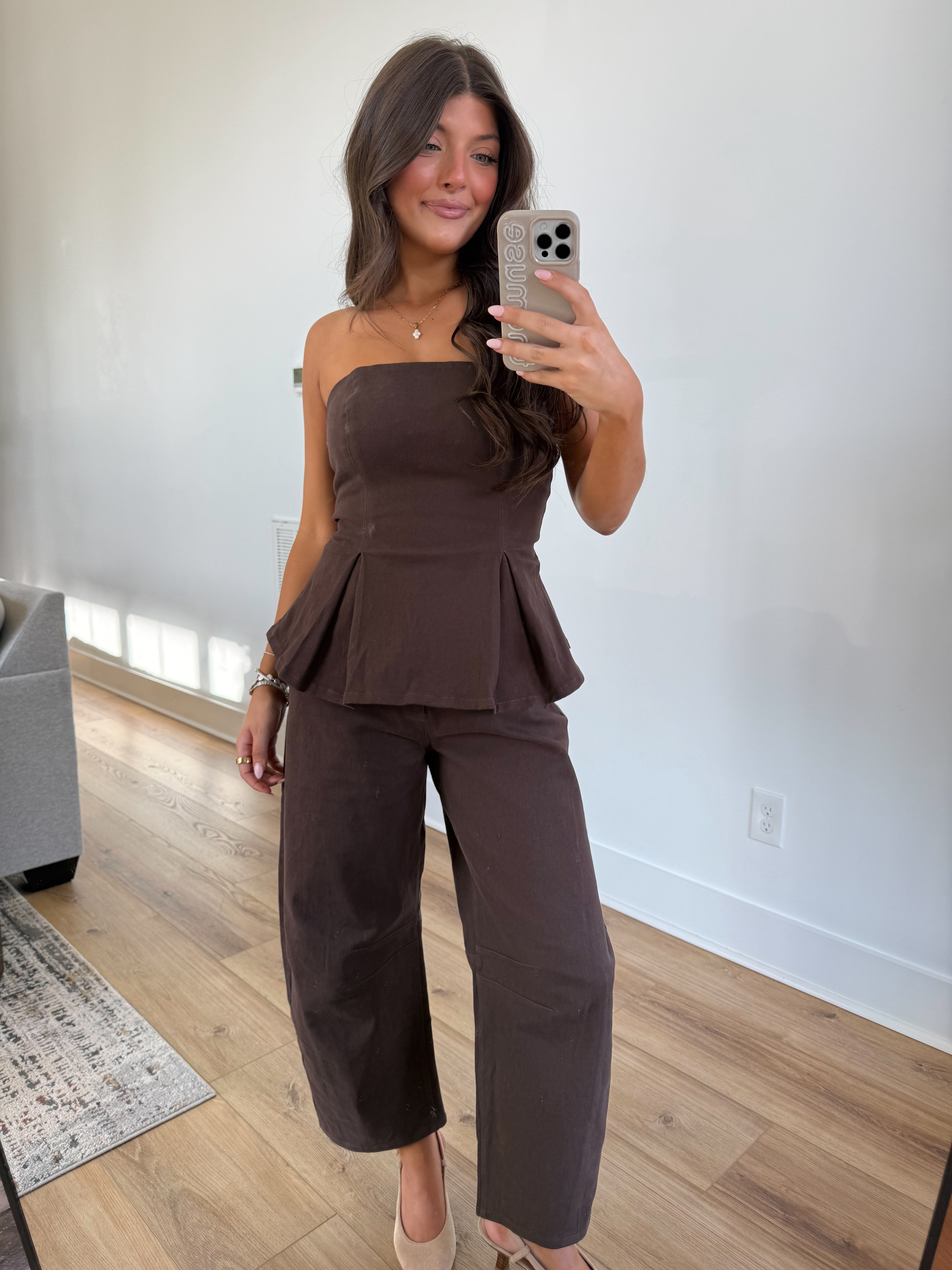 The Cocoa Peplum Set