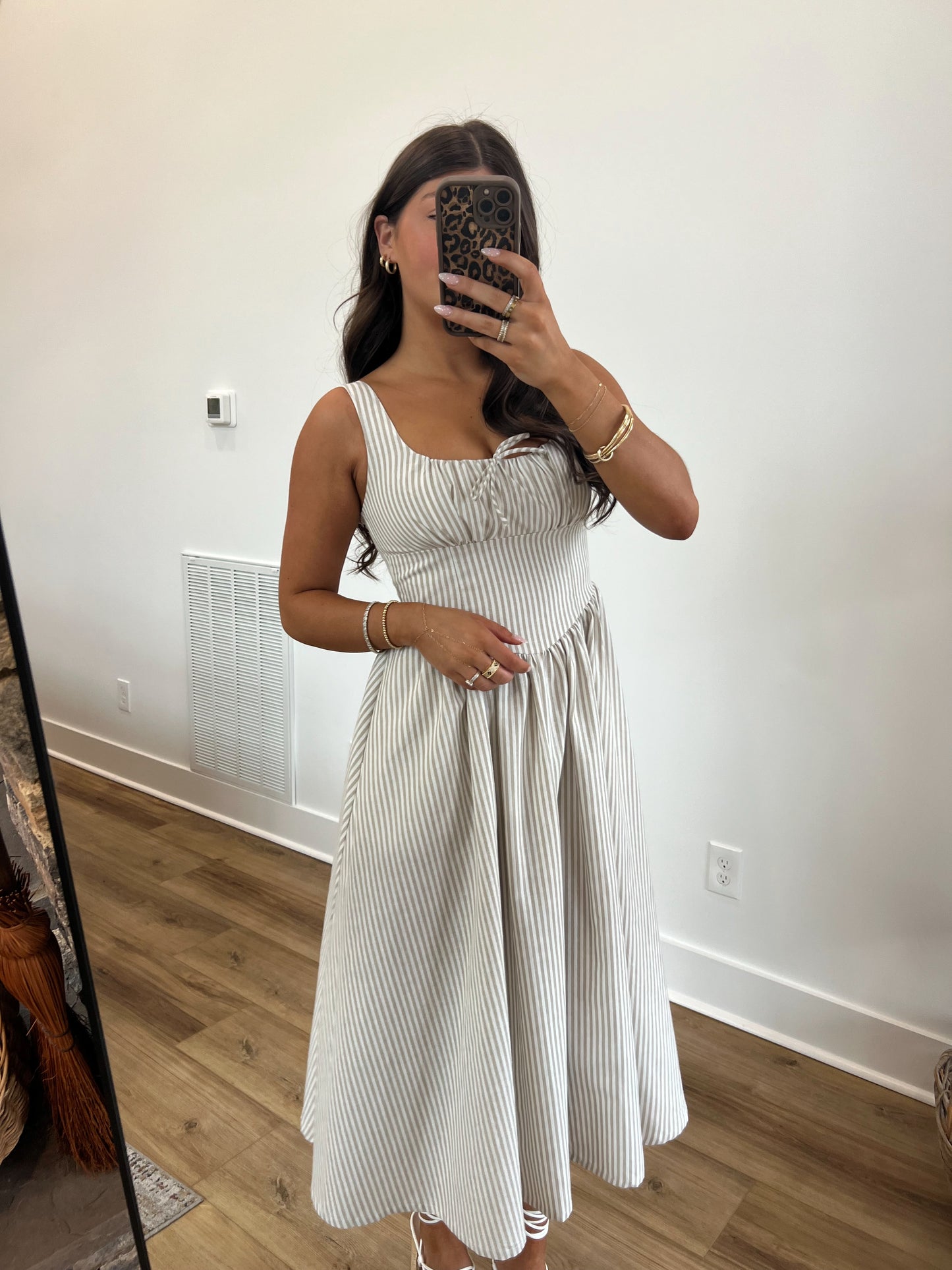 Coastal Stripes Midi Dress