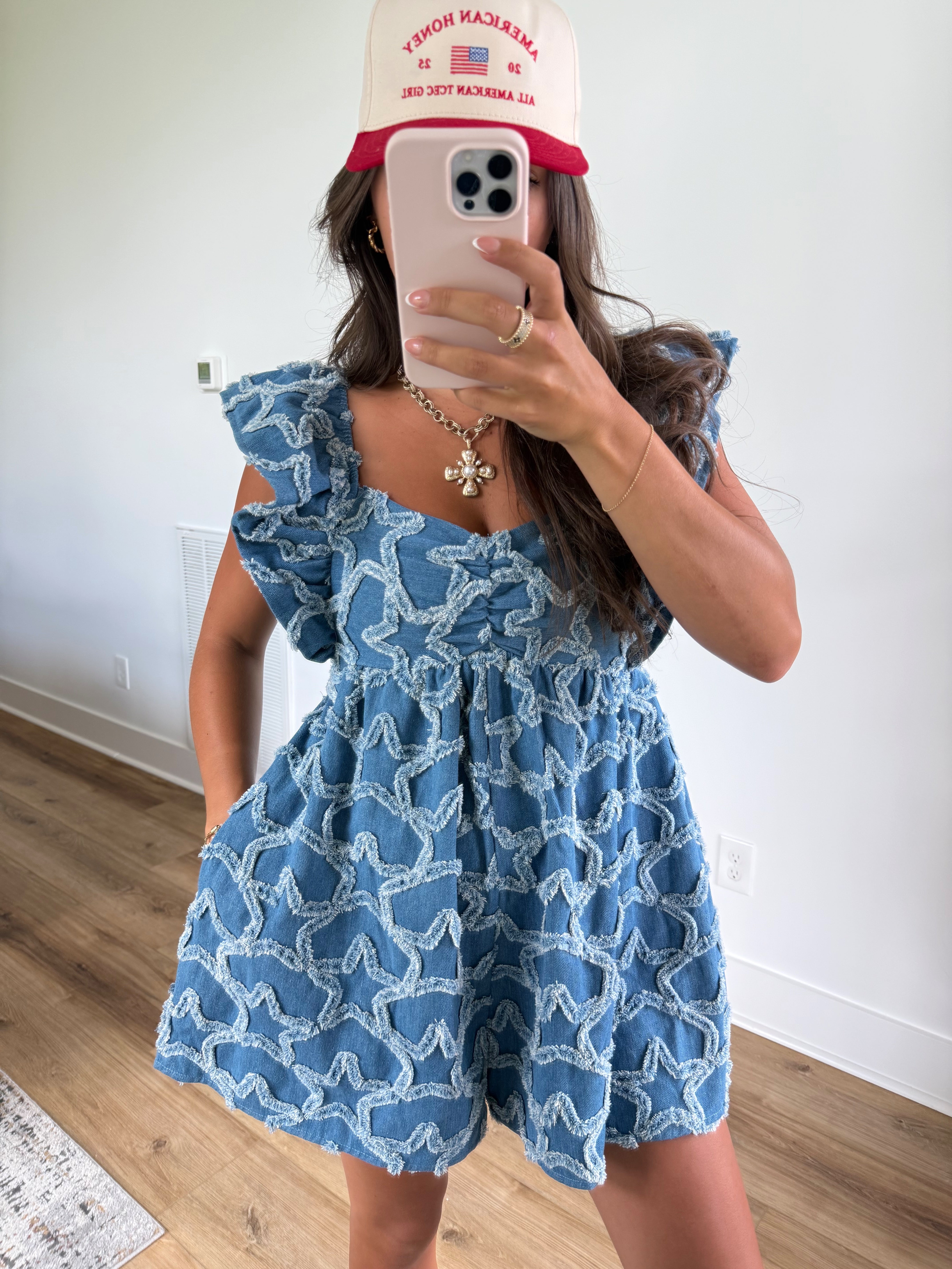 Star Girl Summer Denim Romper