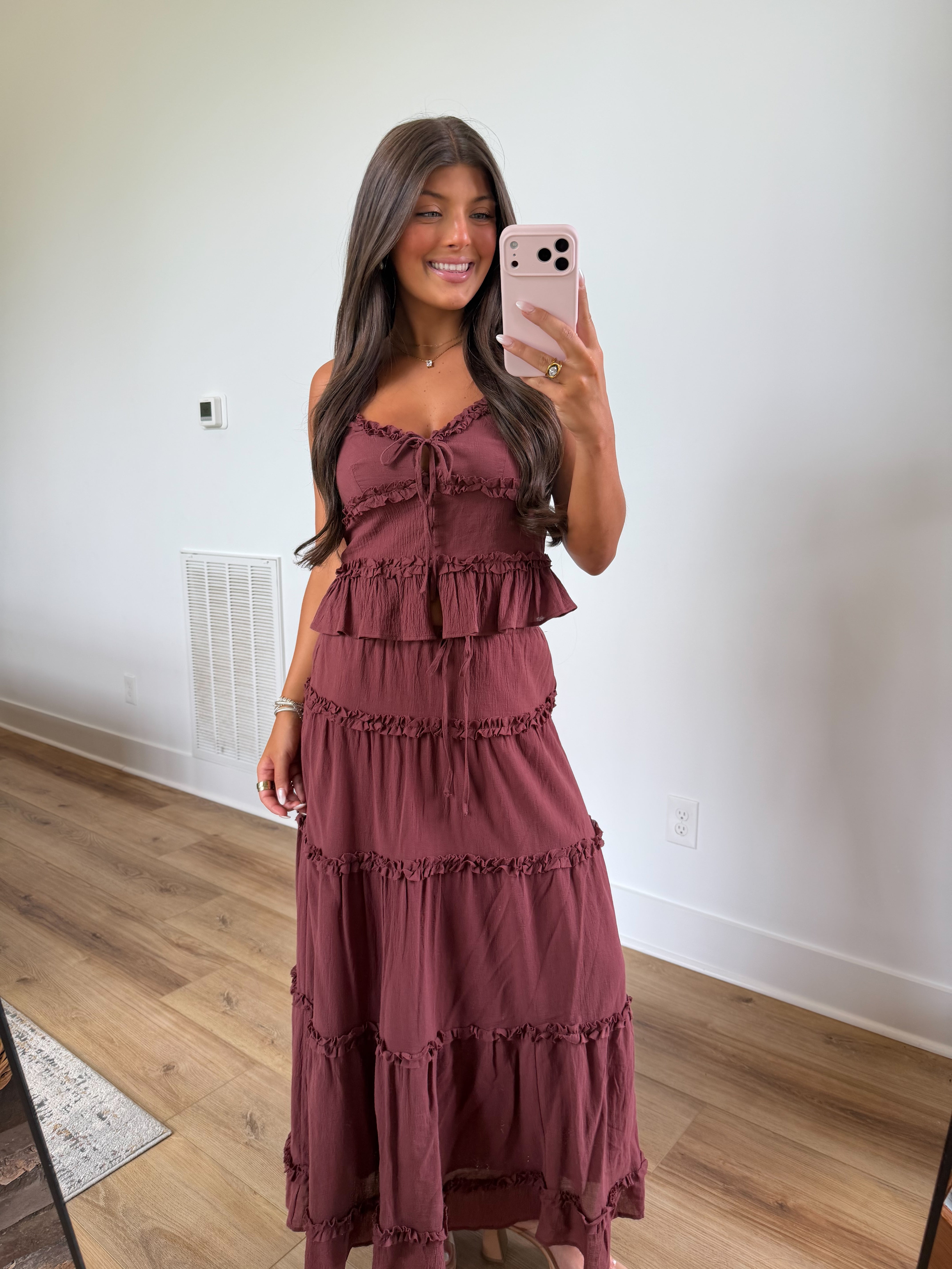 Burgundy Ruffle Set