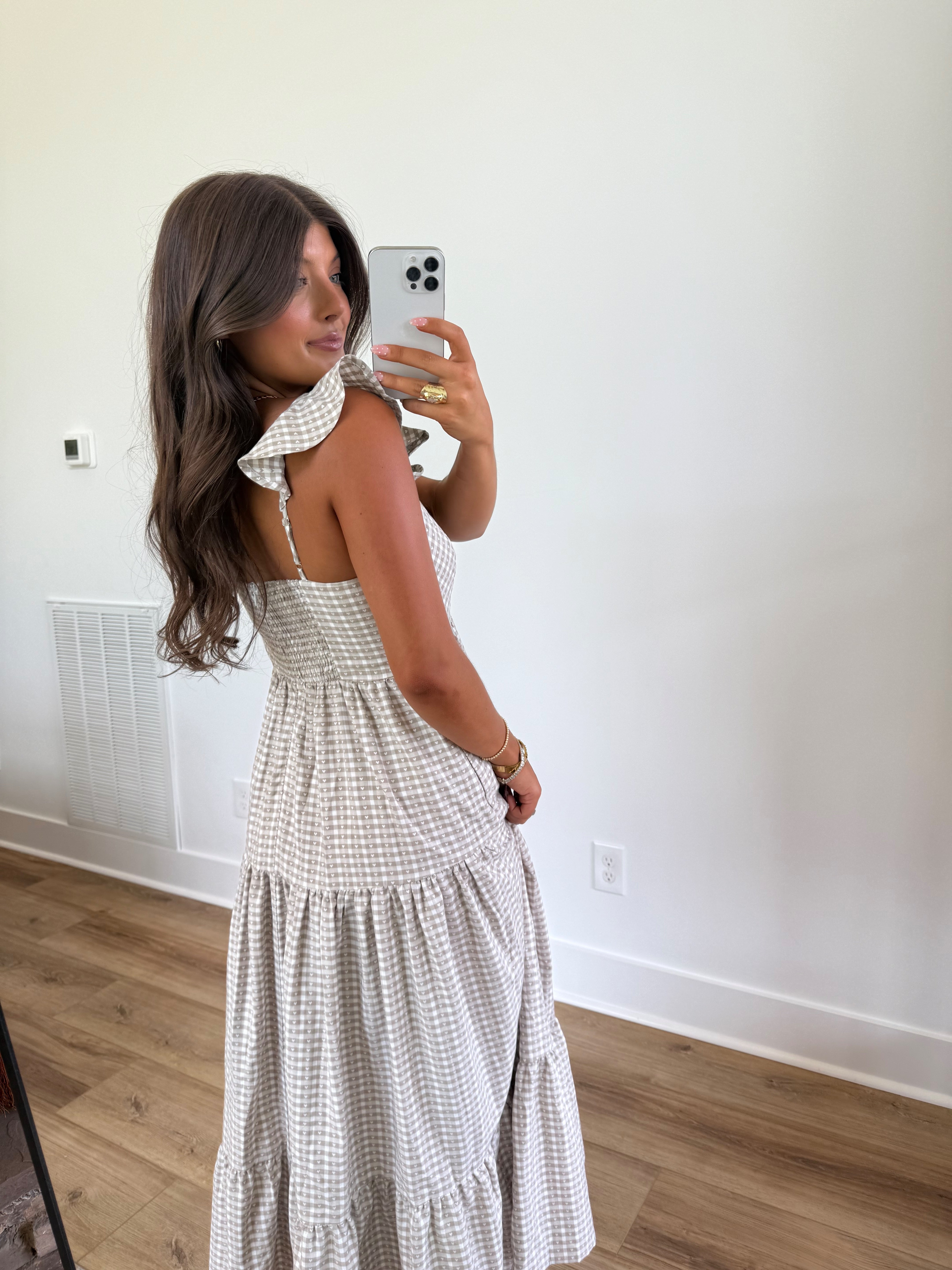 Gingham Hearts Maxi Dress