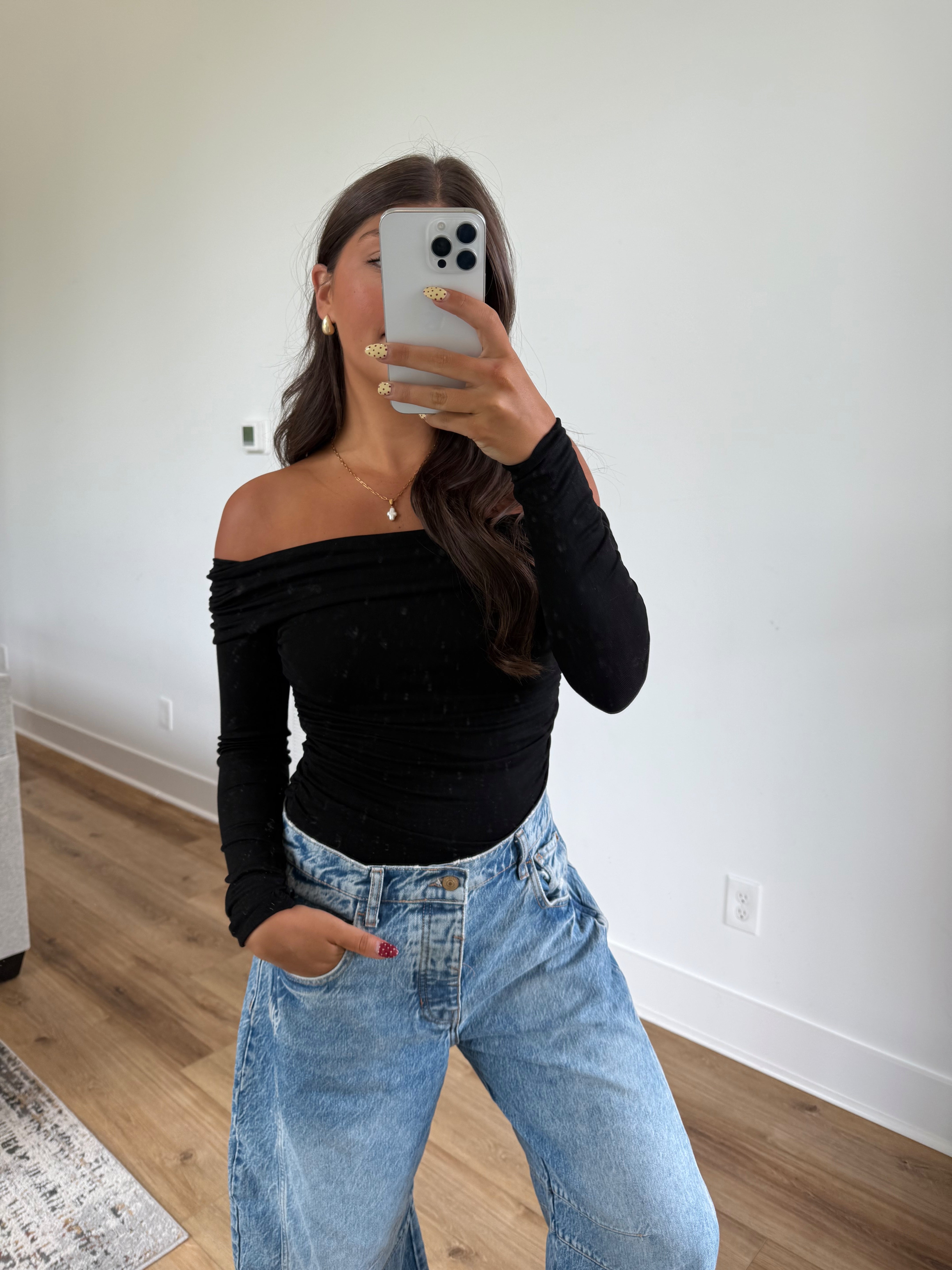 Black Off The Shoulder Bodysuit