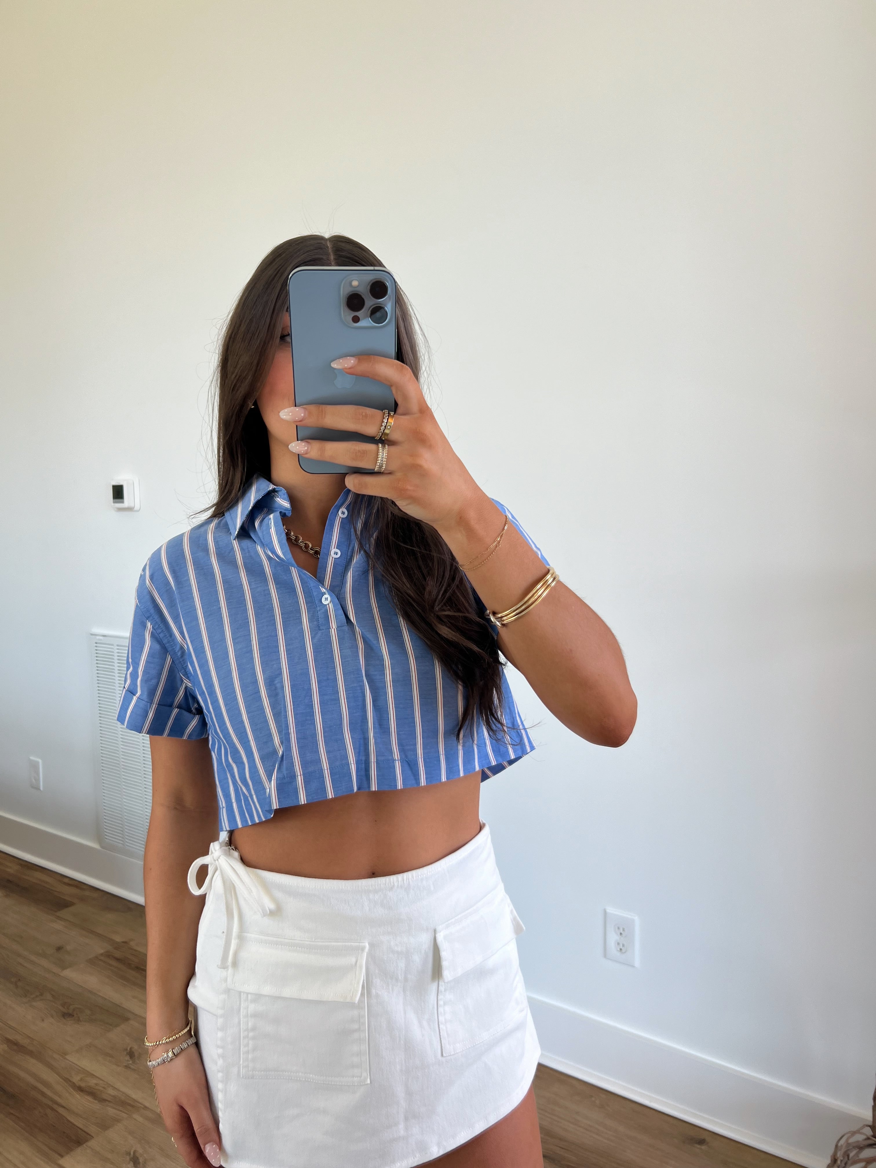 (Blue) Bella Stripe Top