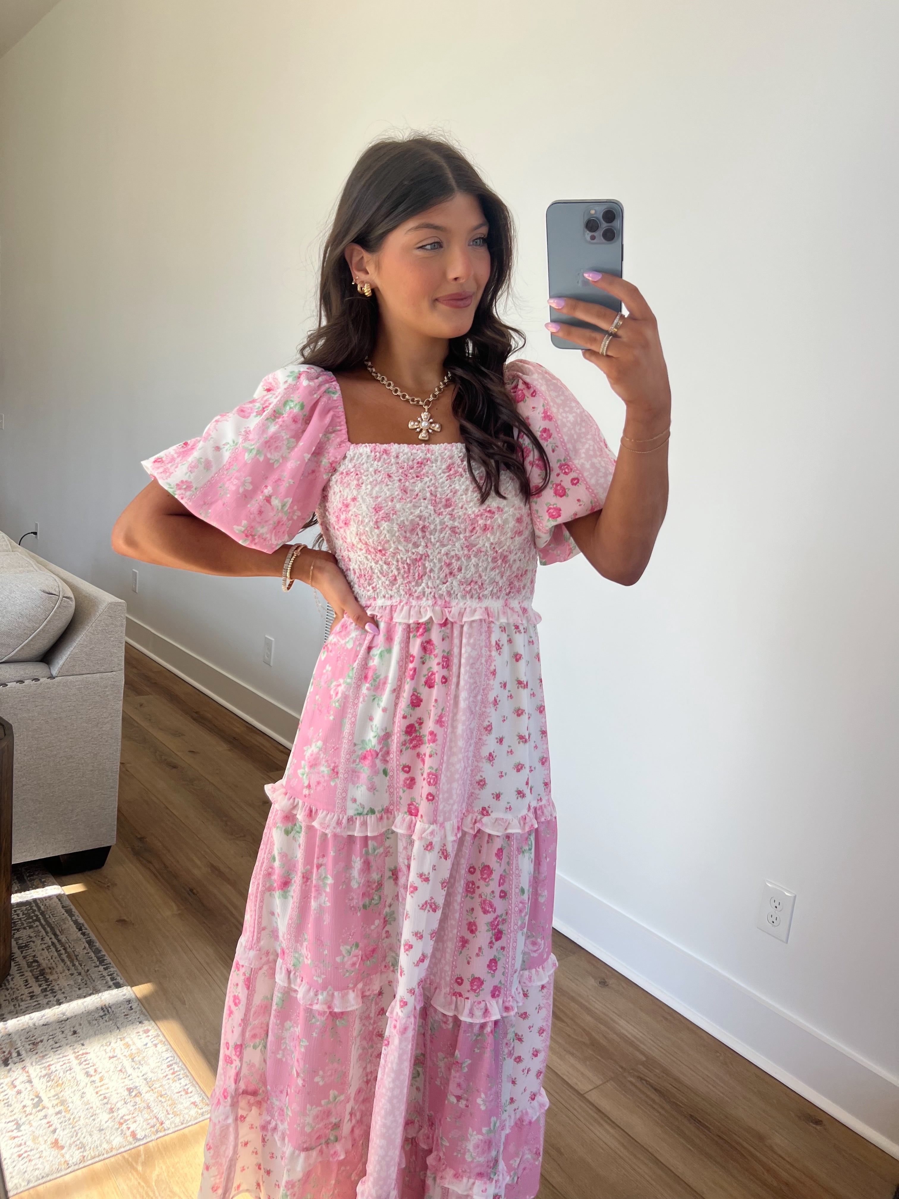 Love Shack Patch Work Maxi Dress(Restock)