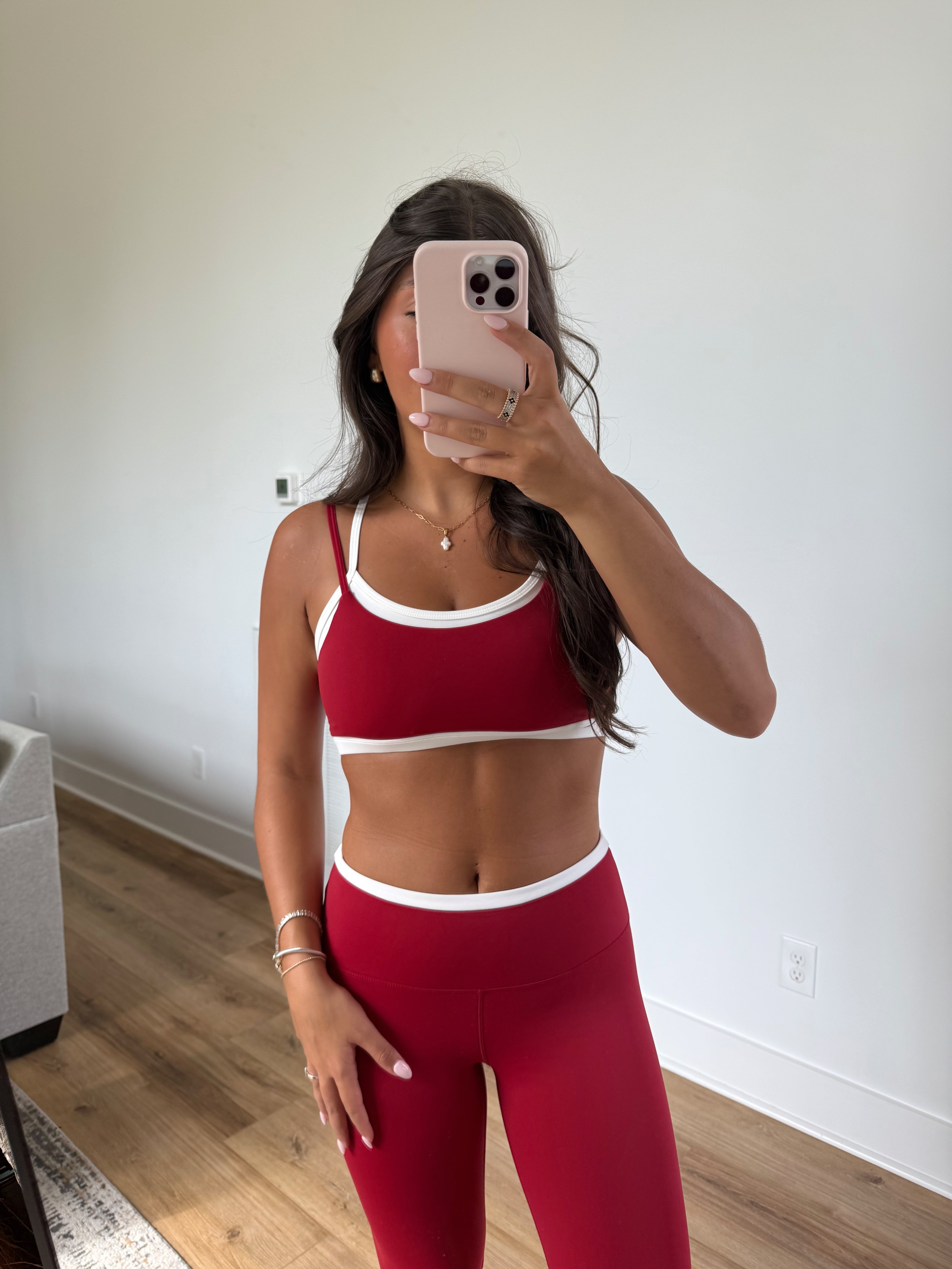Red Layered SPORTS BRA