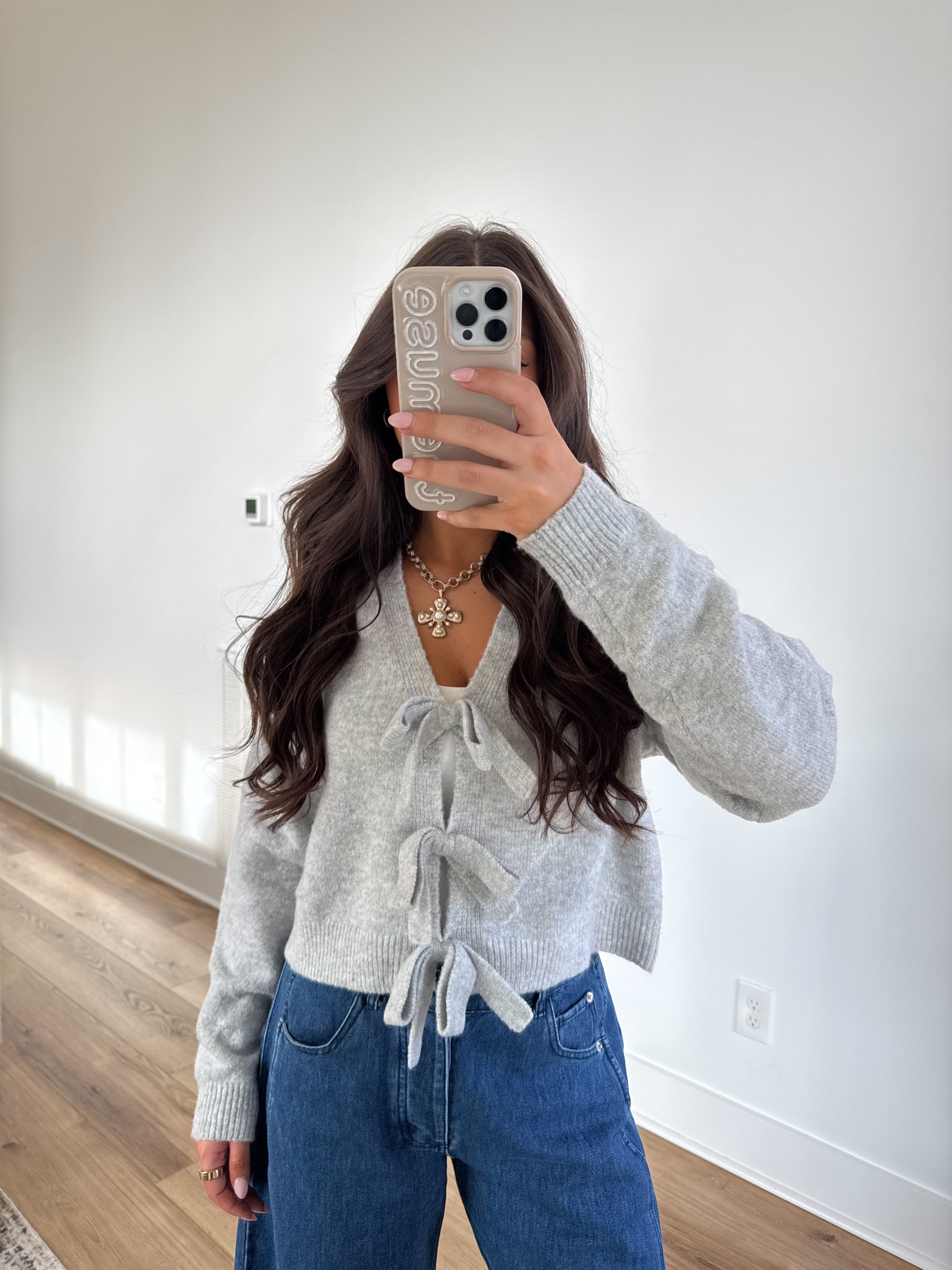 Lillian Bow Sweater (Grey)