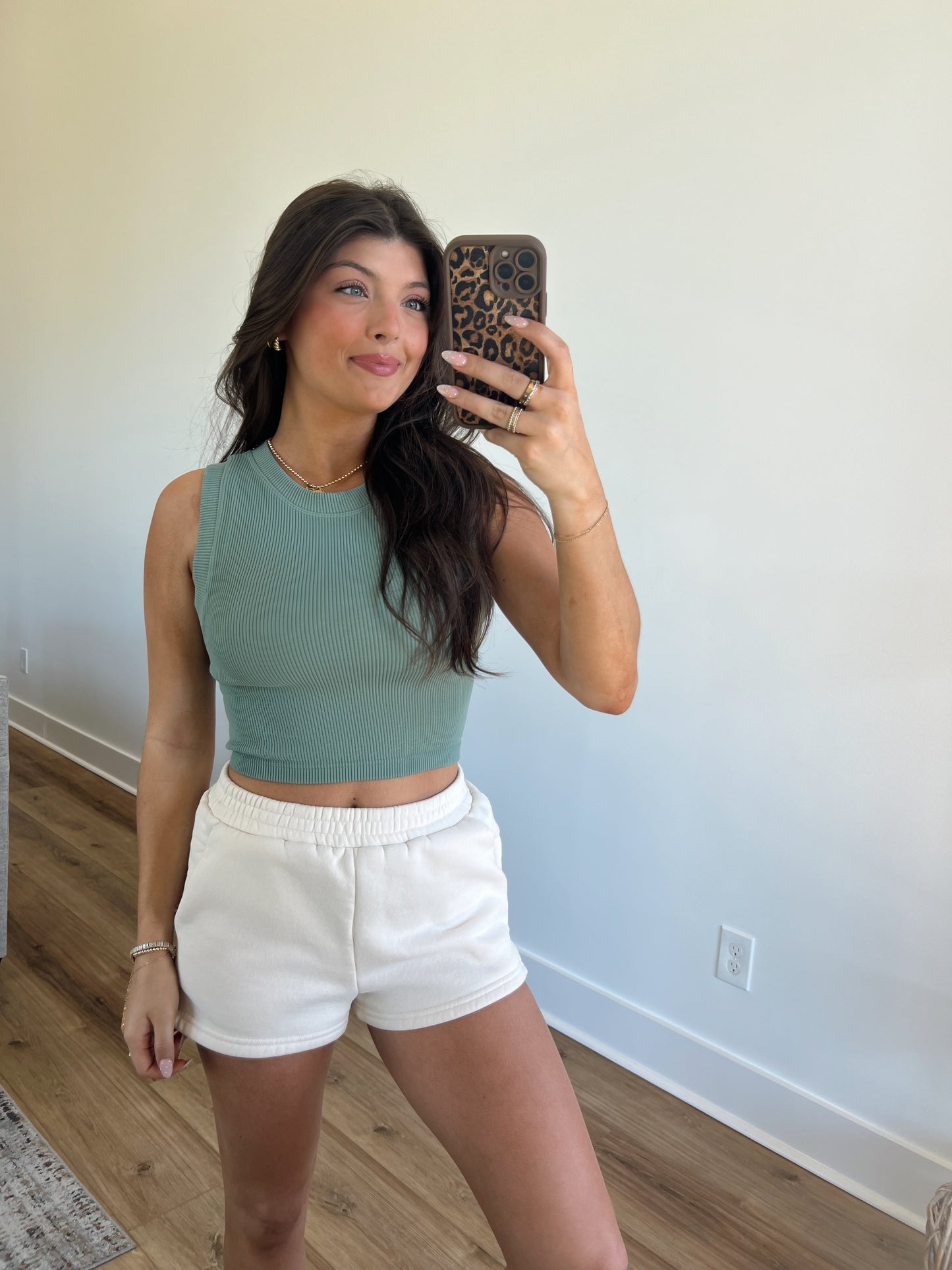 Sage Ribbed Sleeveless Tank