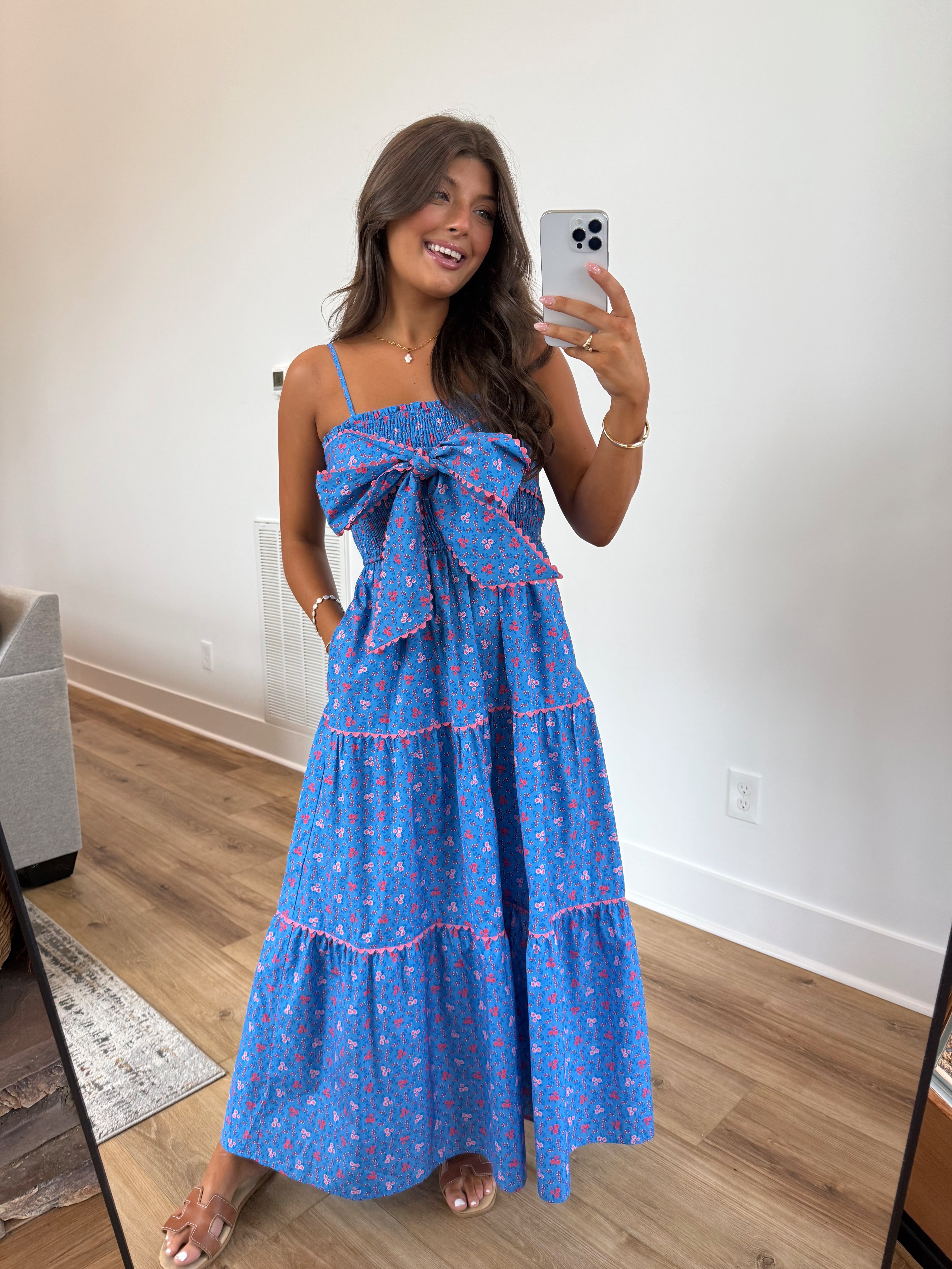 Cobalt Bow Maxi Dress