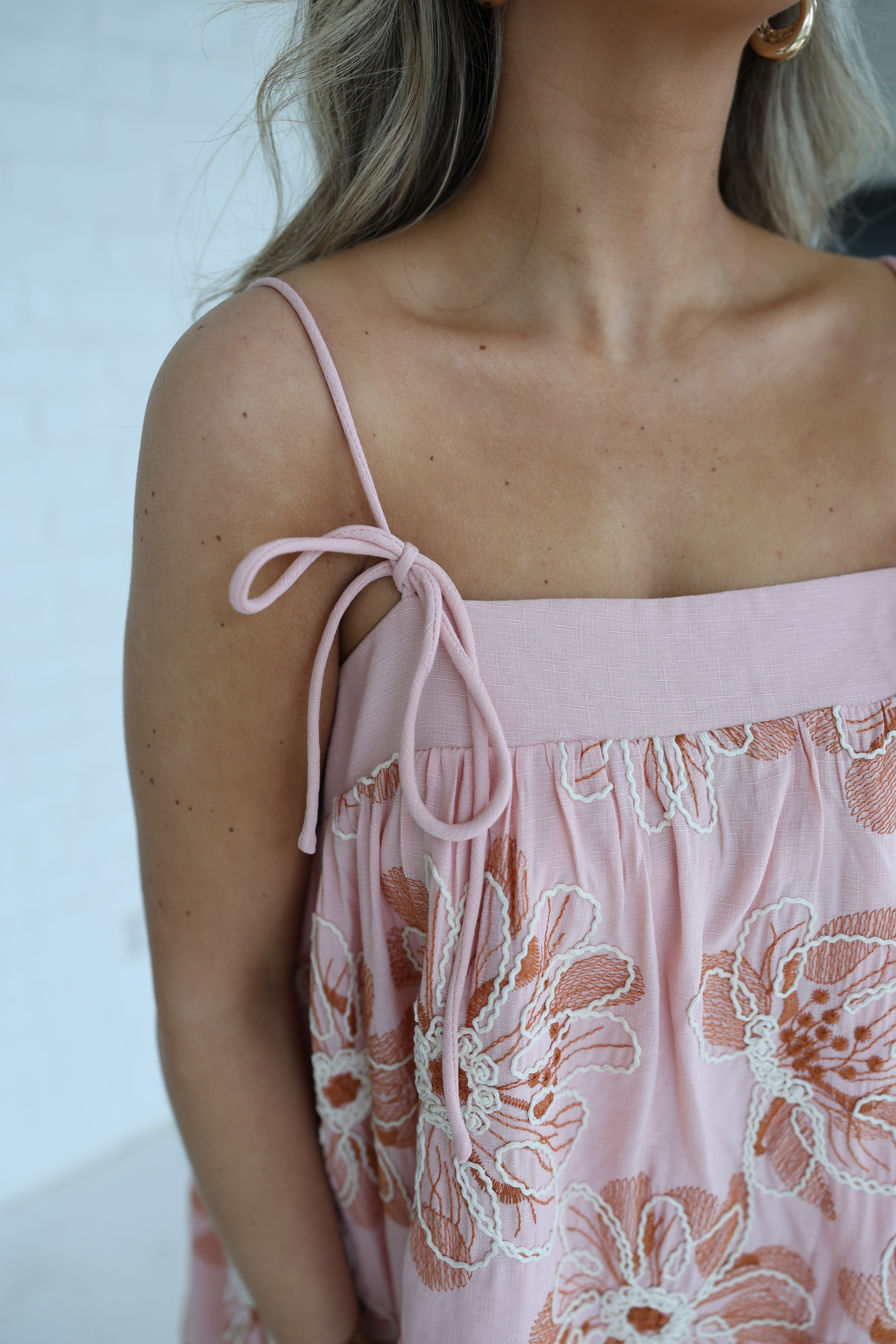 Palm Haven Mini Dress (Pink)
