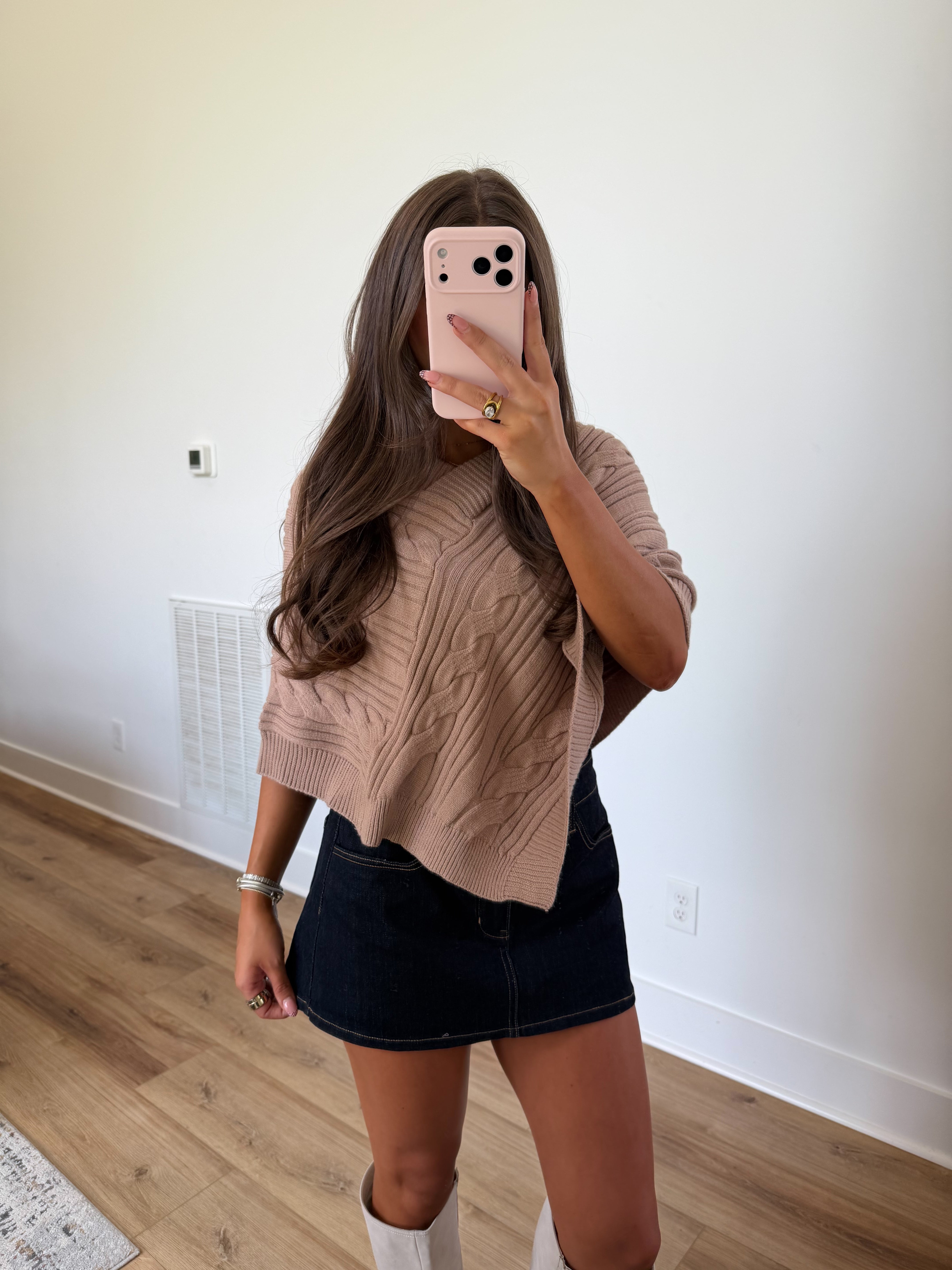 Camel Cable Poncho