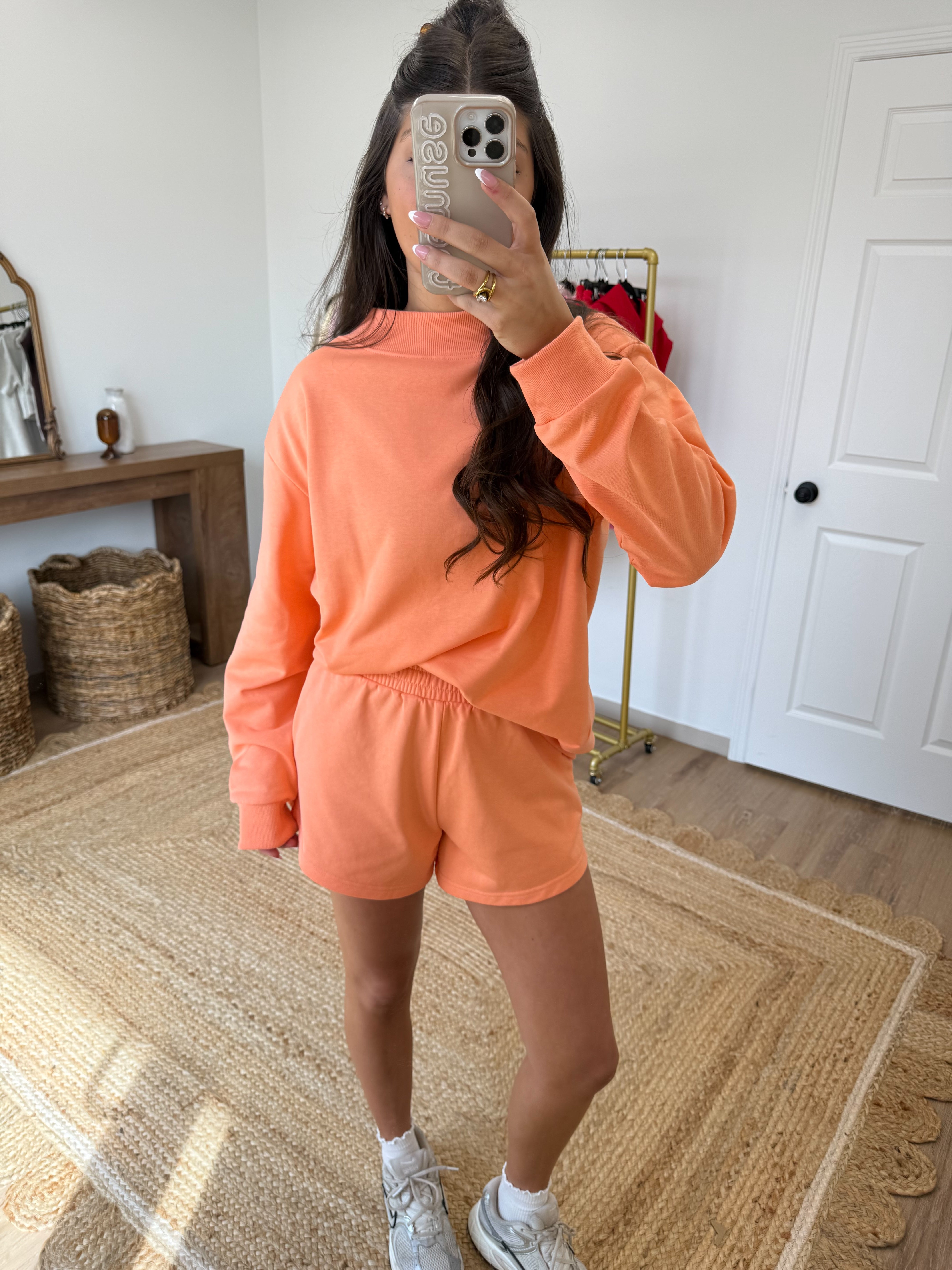 Sorbet Orange Mockneck Set