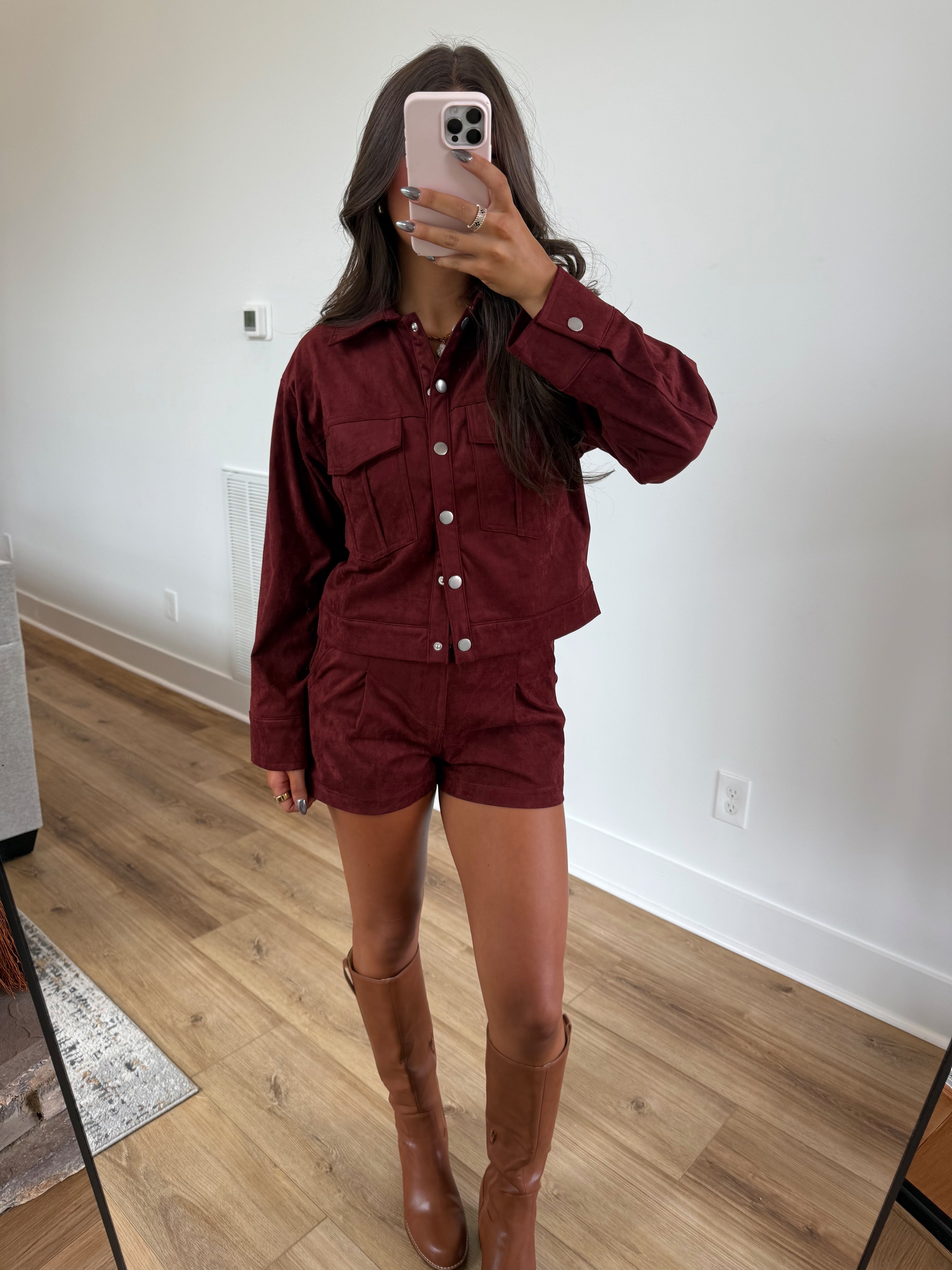 Burgundy Suede Set