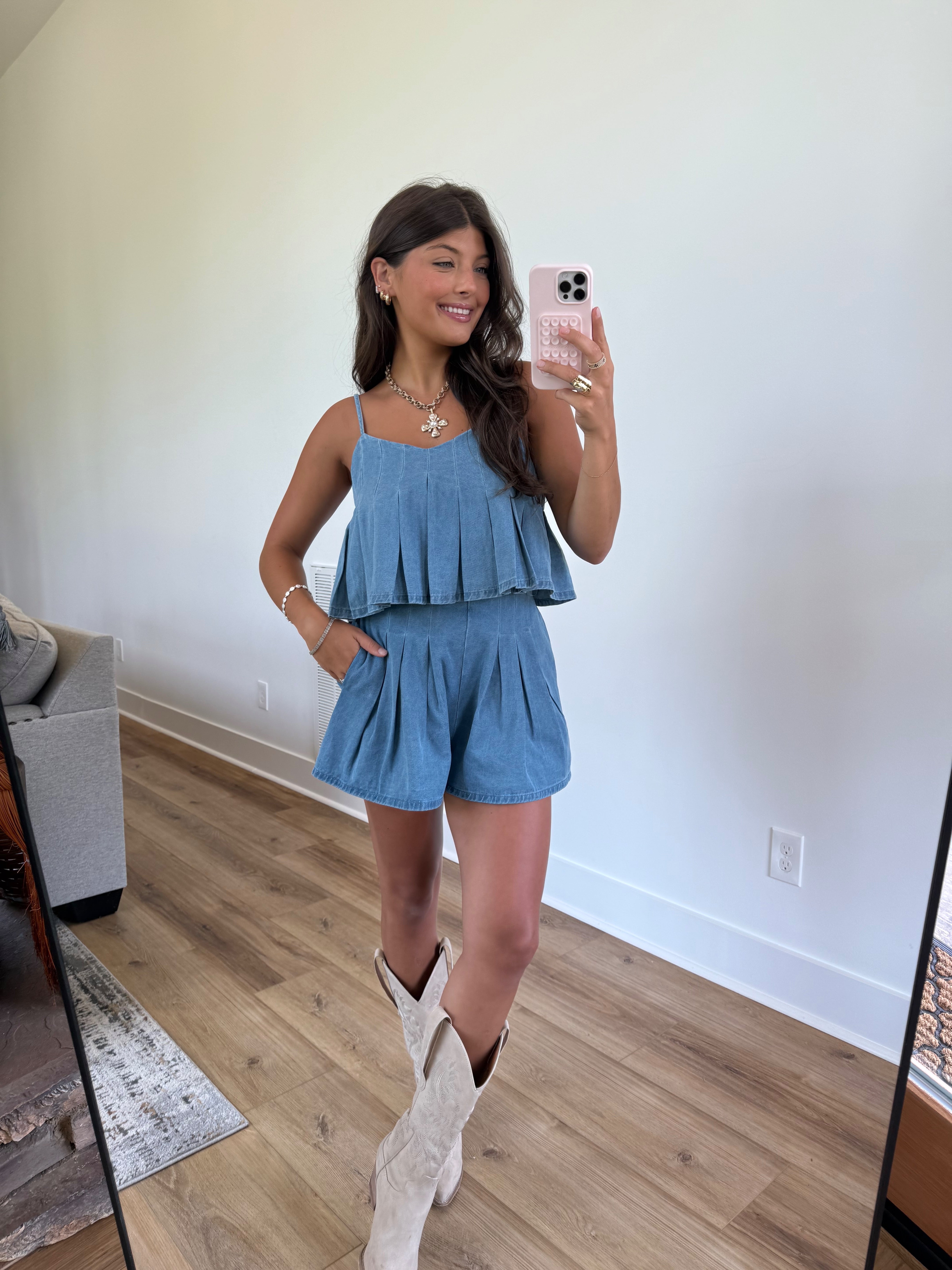 The Pleated Edit Shorts Set