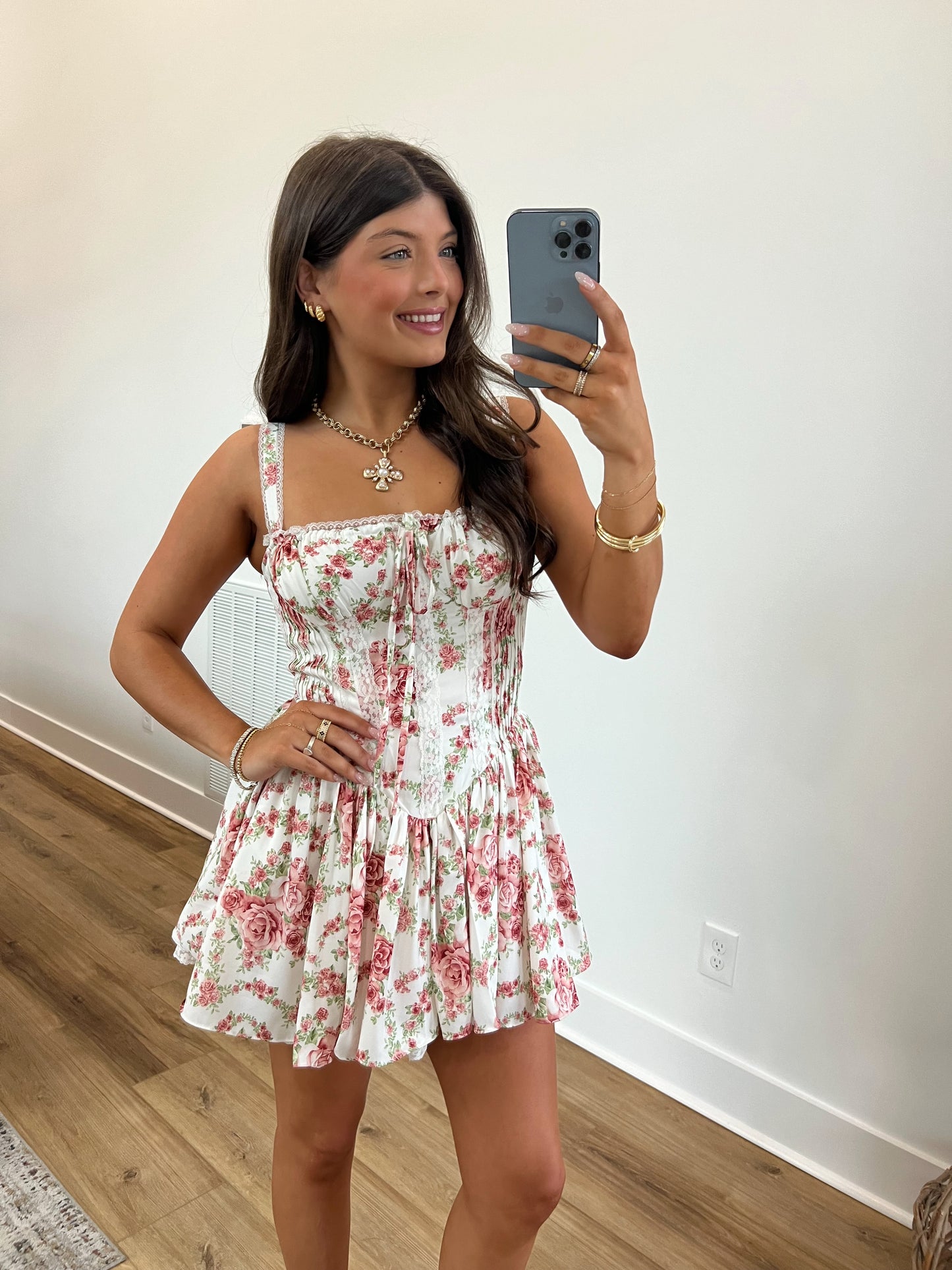 Vintage Rose Mini Dress