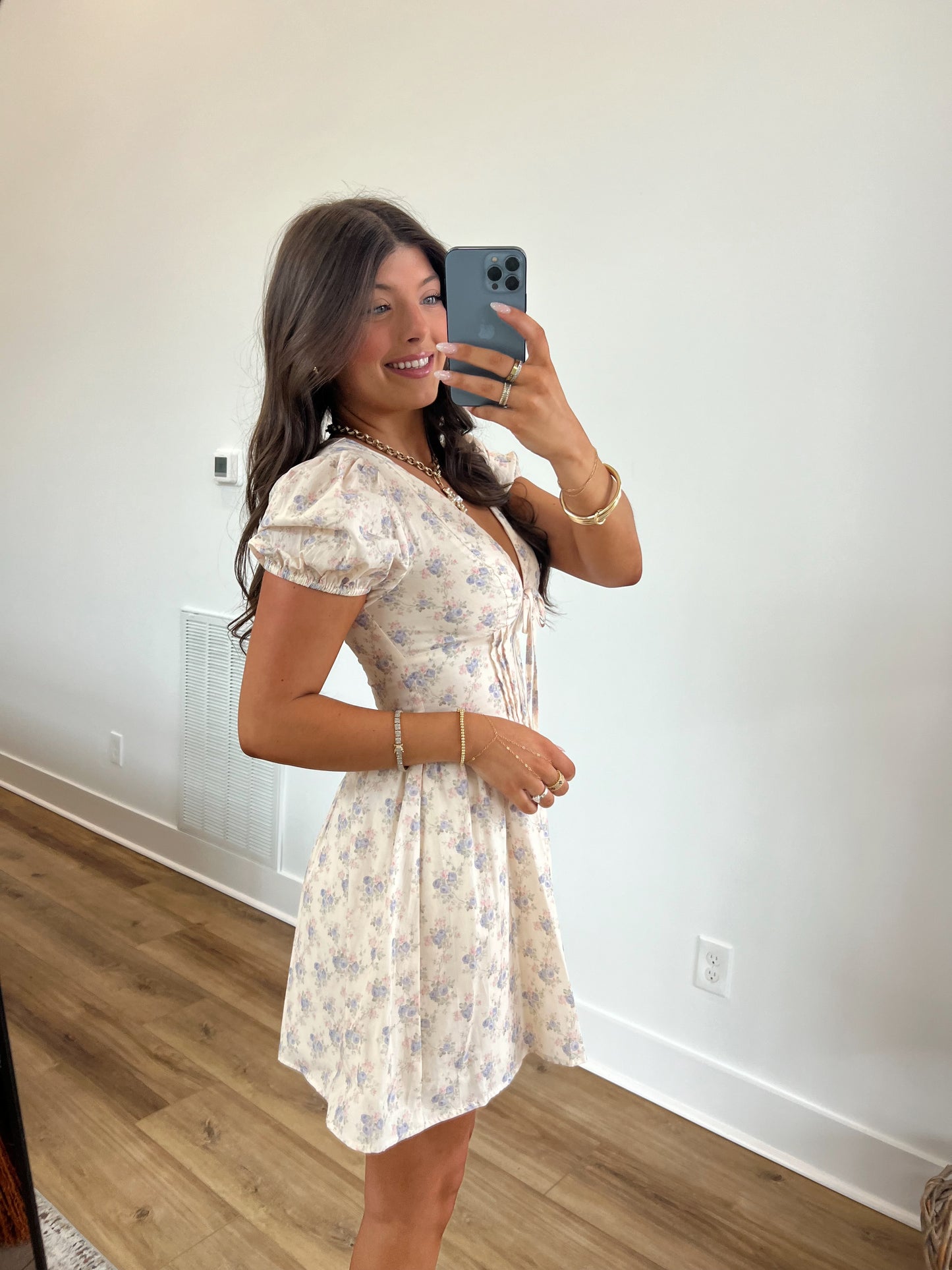 Lilac Floral Mini Dress