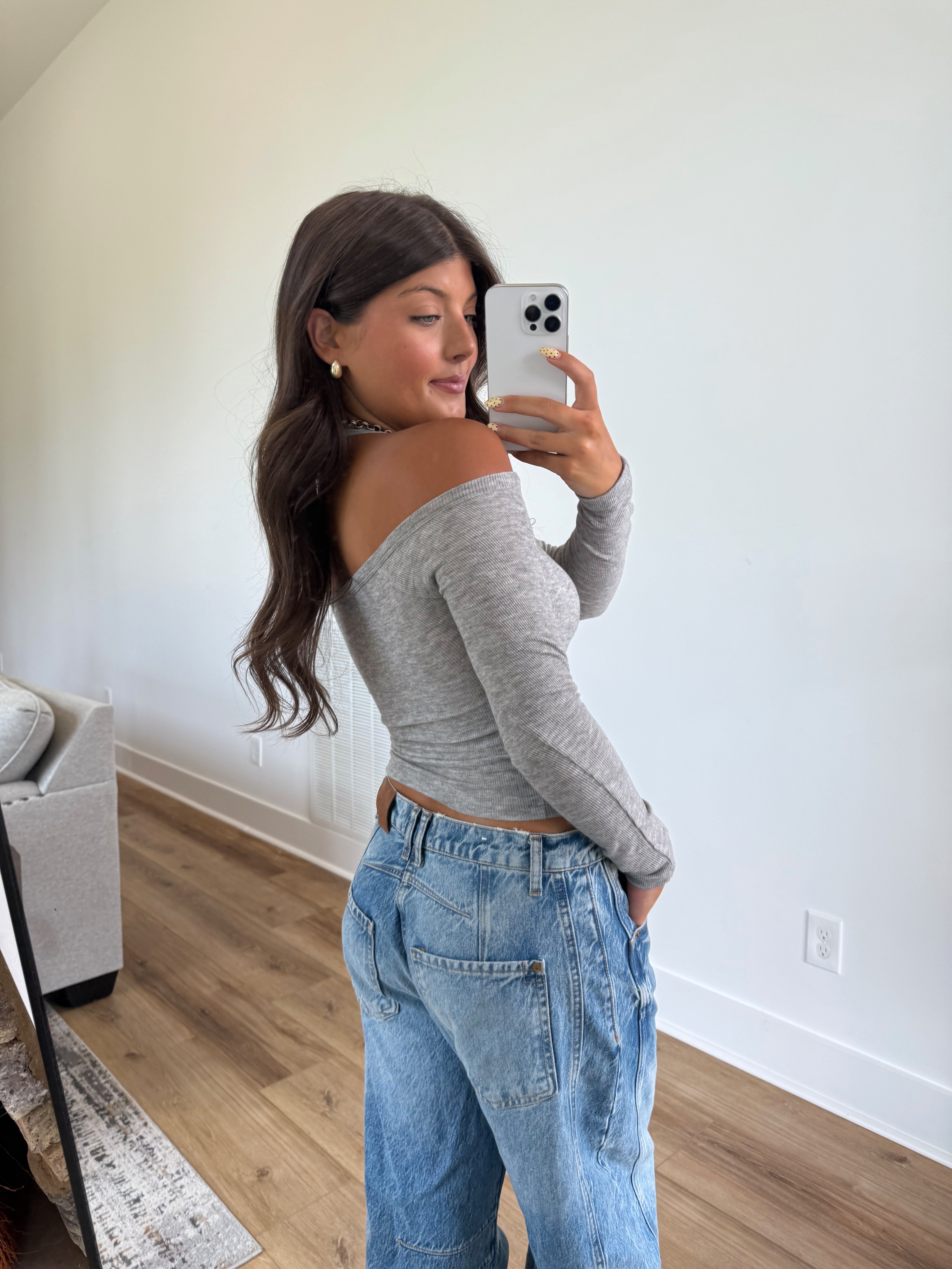 Grey Double Layer Top