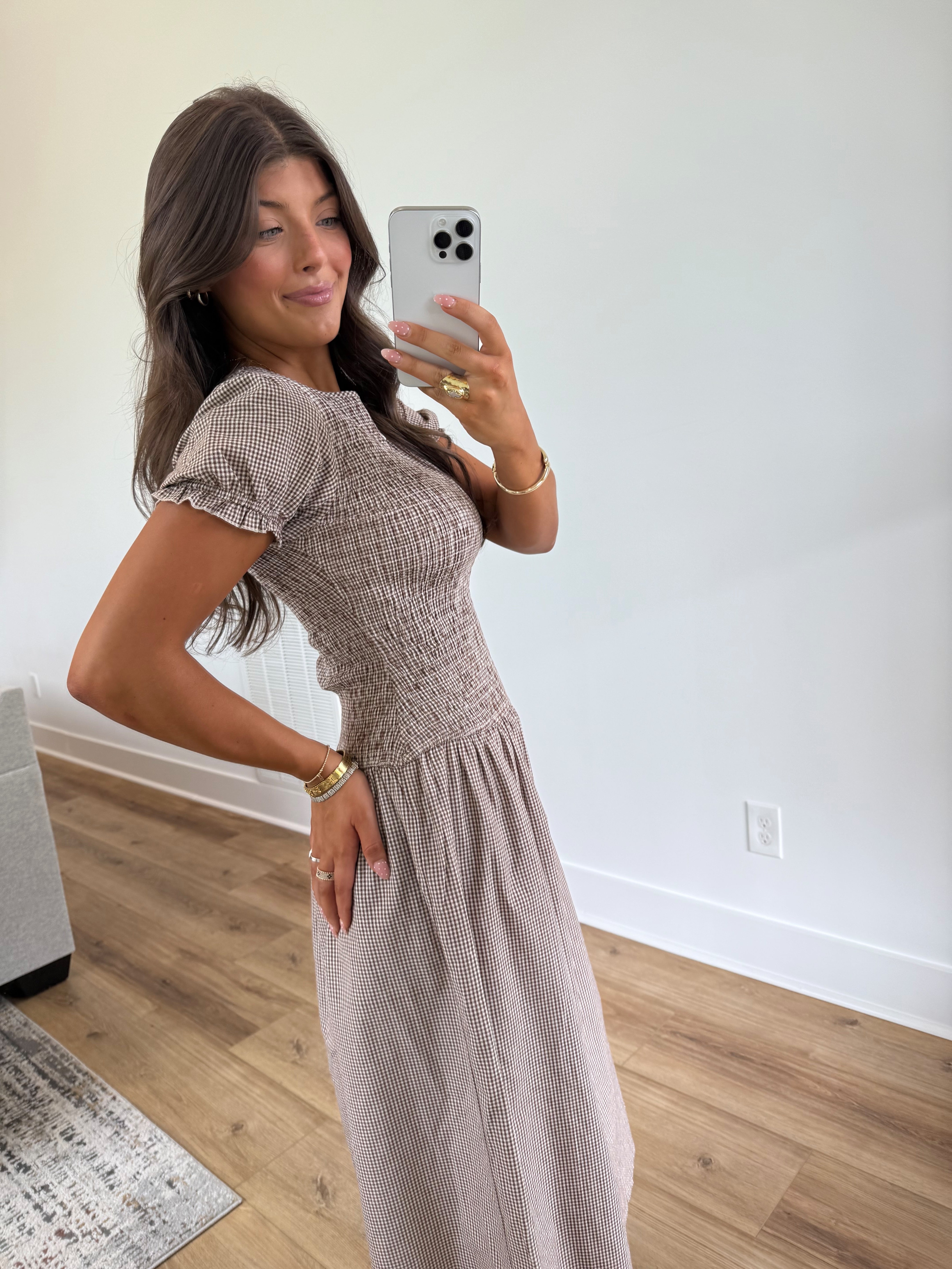 Chestnut Check Dress