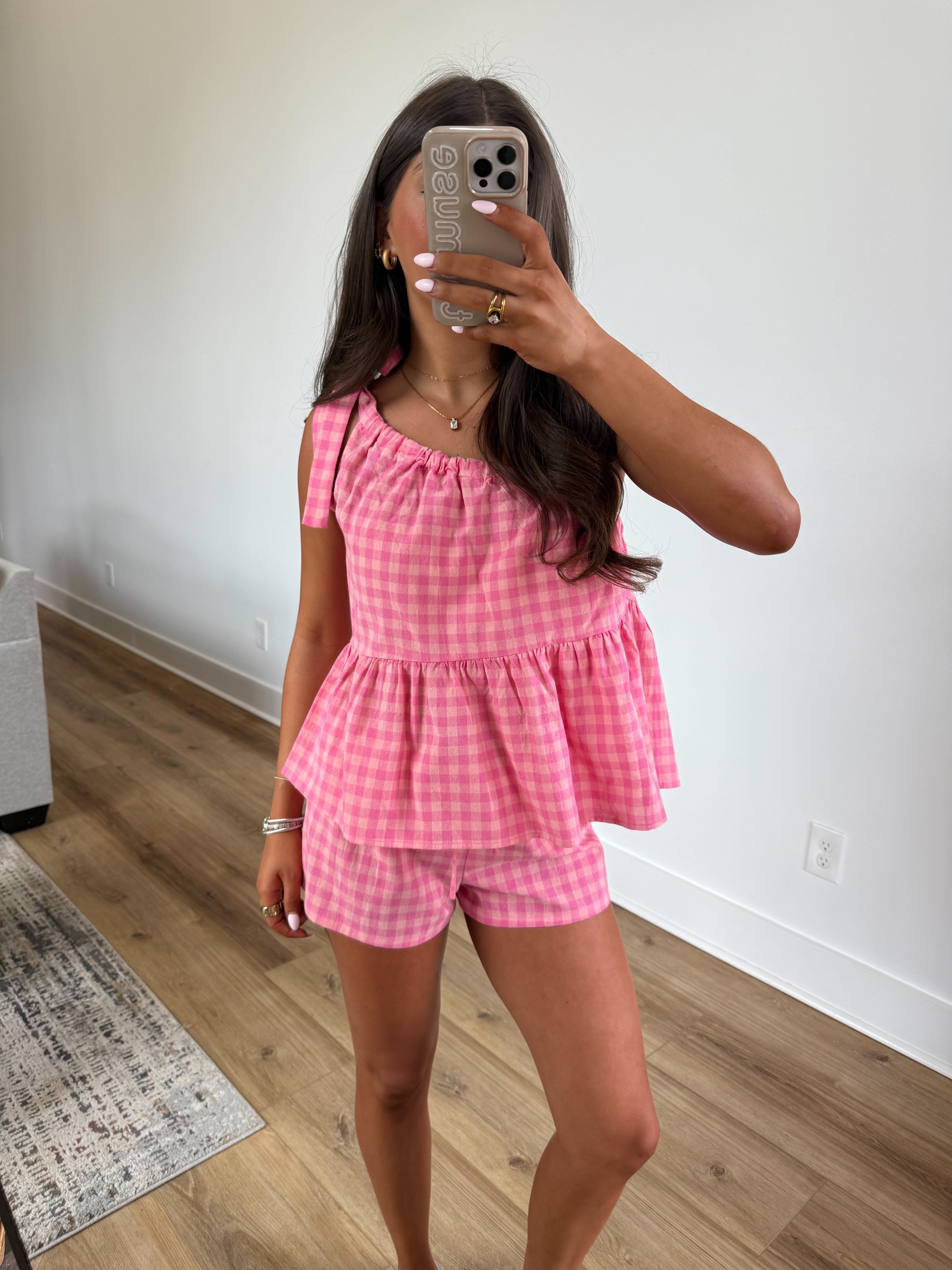 Hot Pink Gingham Set