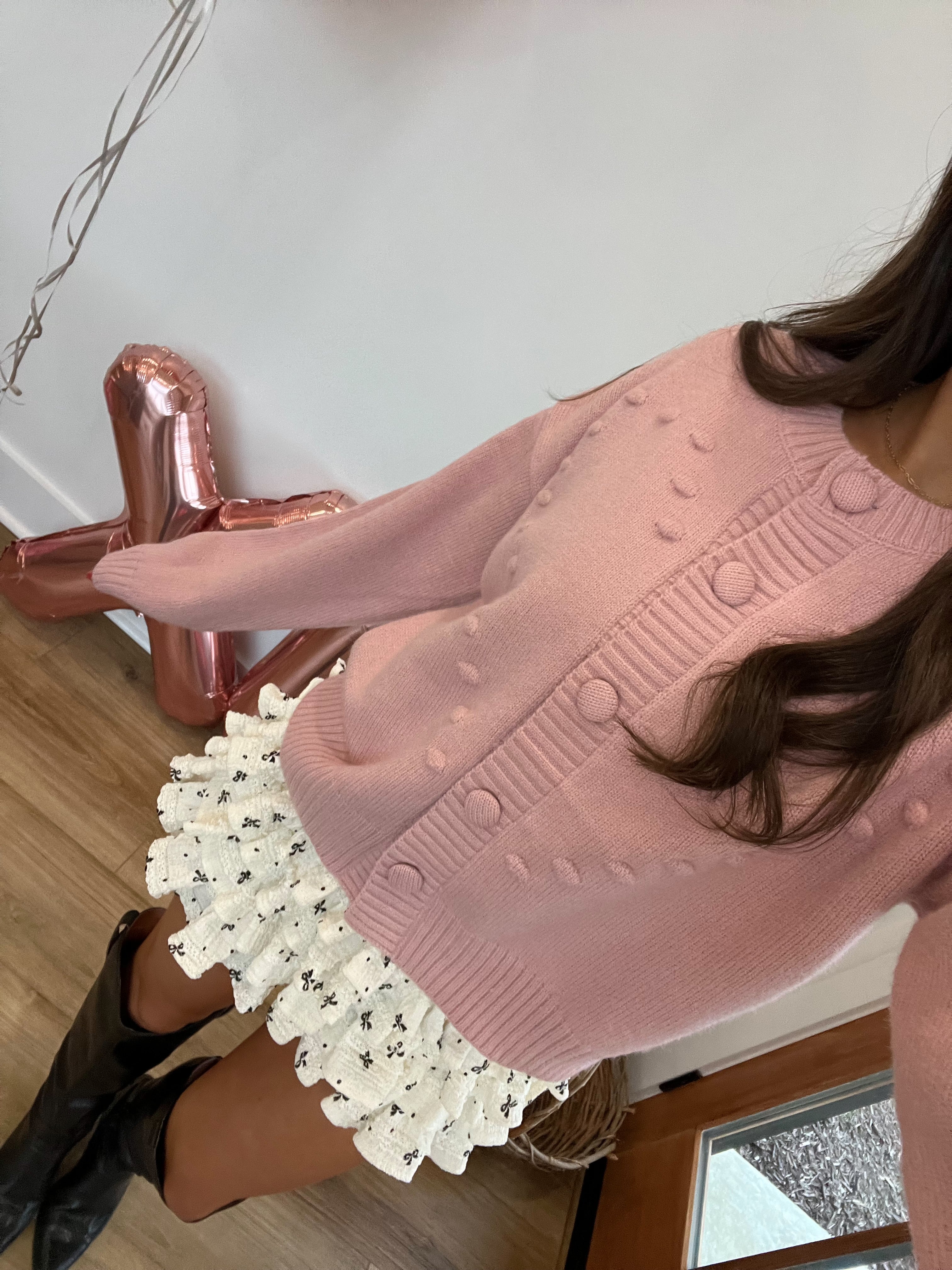 Sweetheart Baby Pink Cardigan