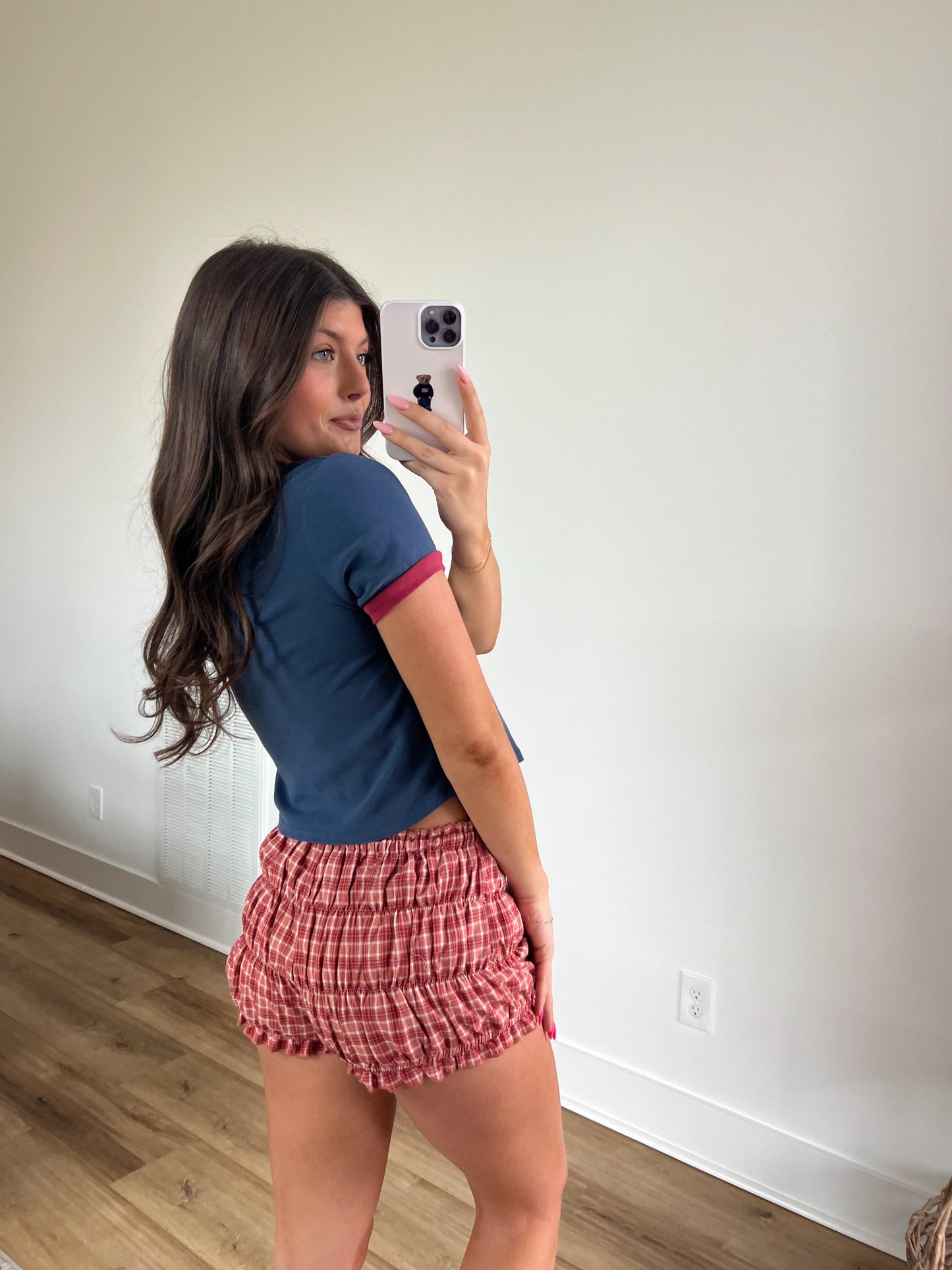 89 Baby Tee (Navy/Red)