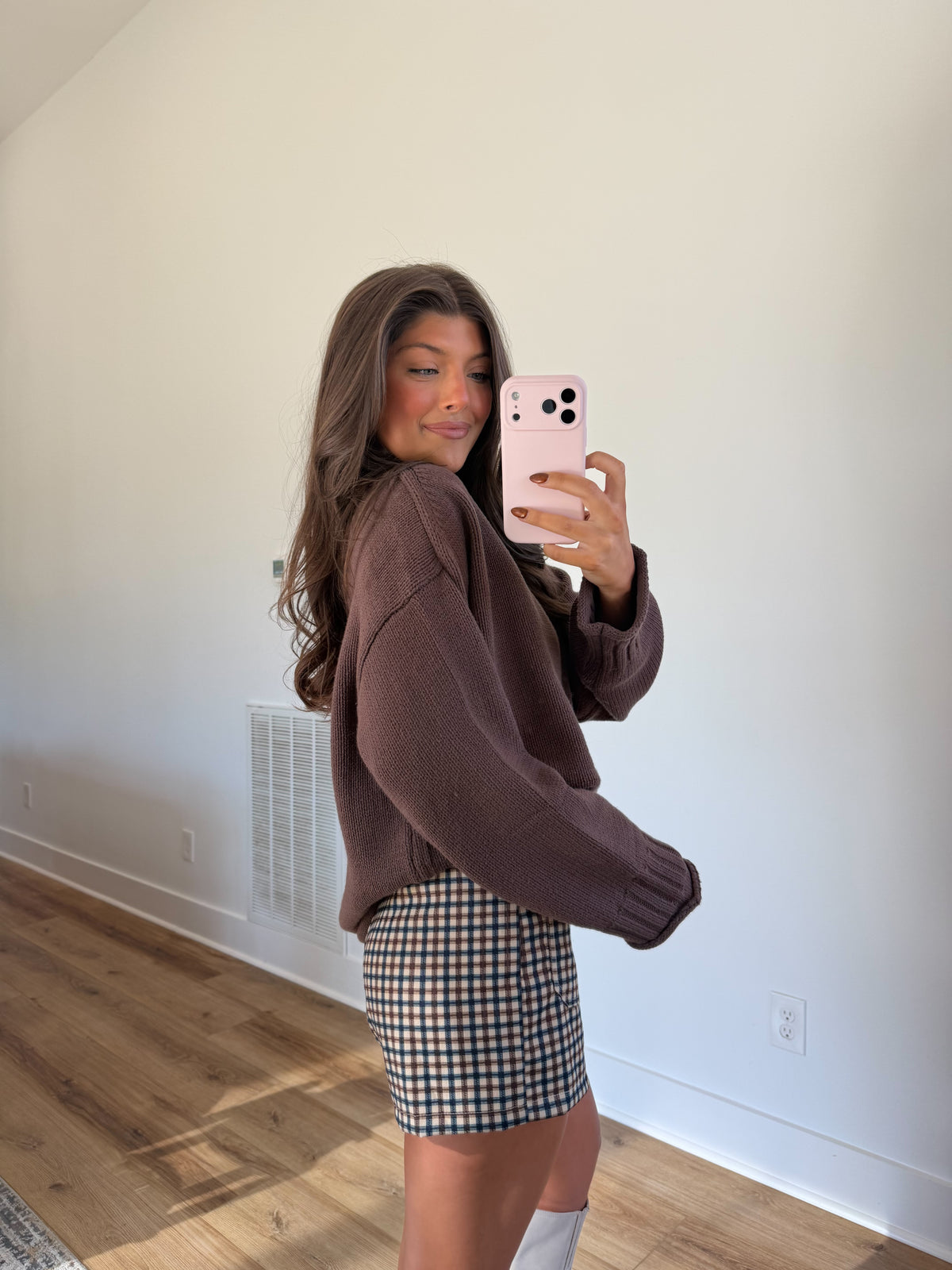 Chocolate Mock Neck Sweater