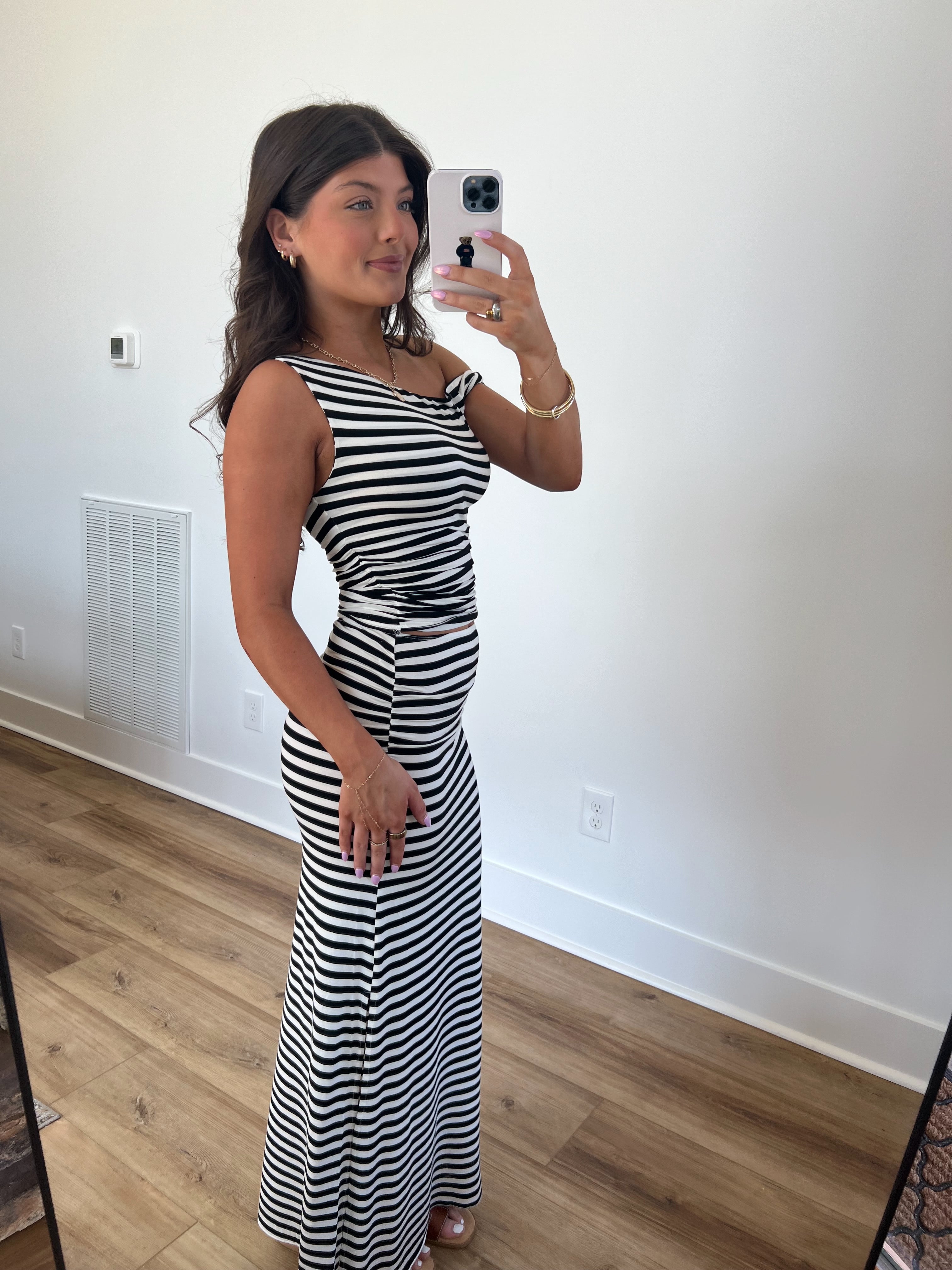 Stripe Maxi Skirt Set
