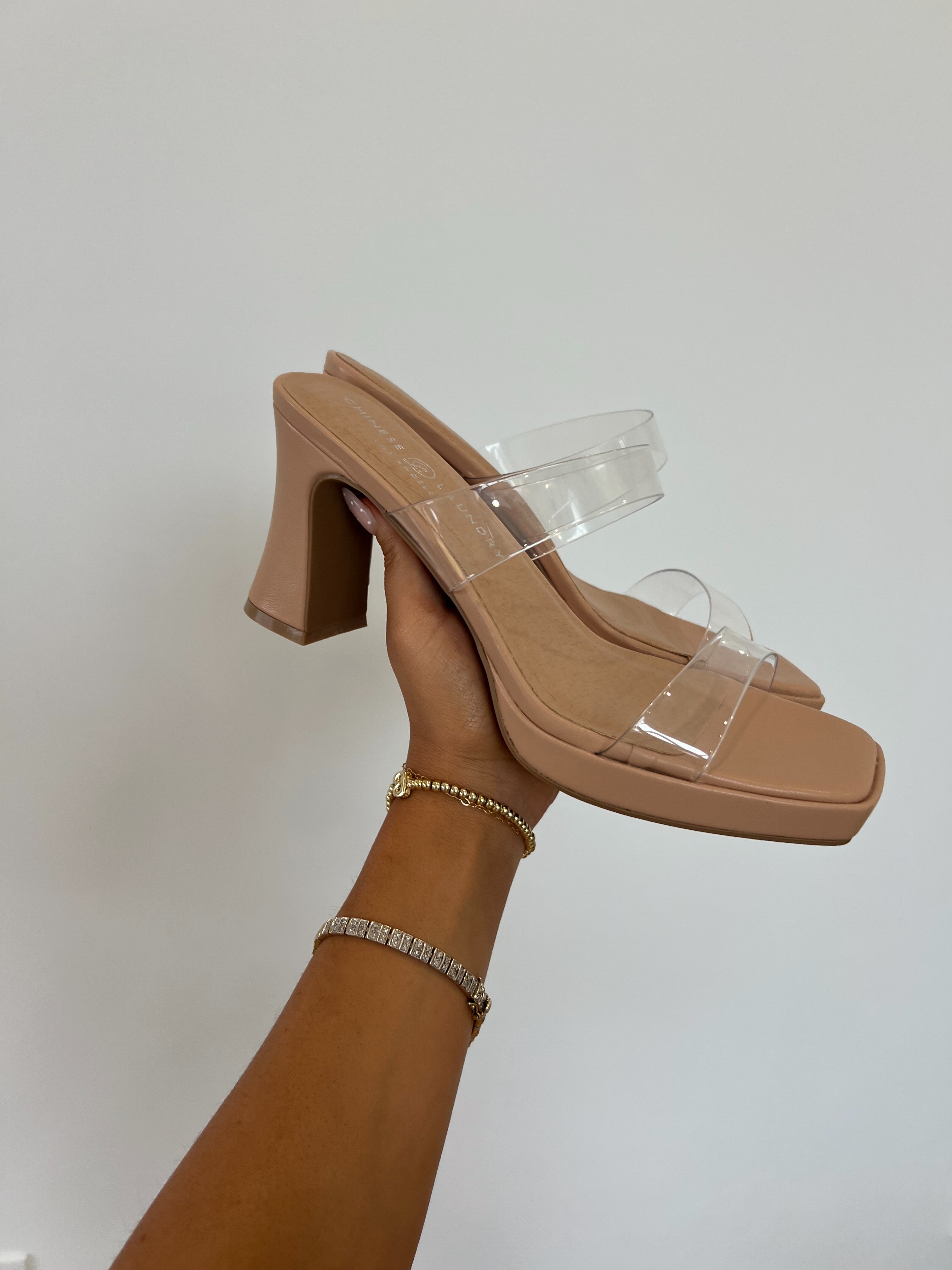 Clear Double Strap Heel