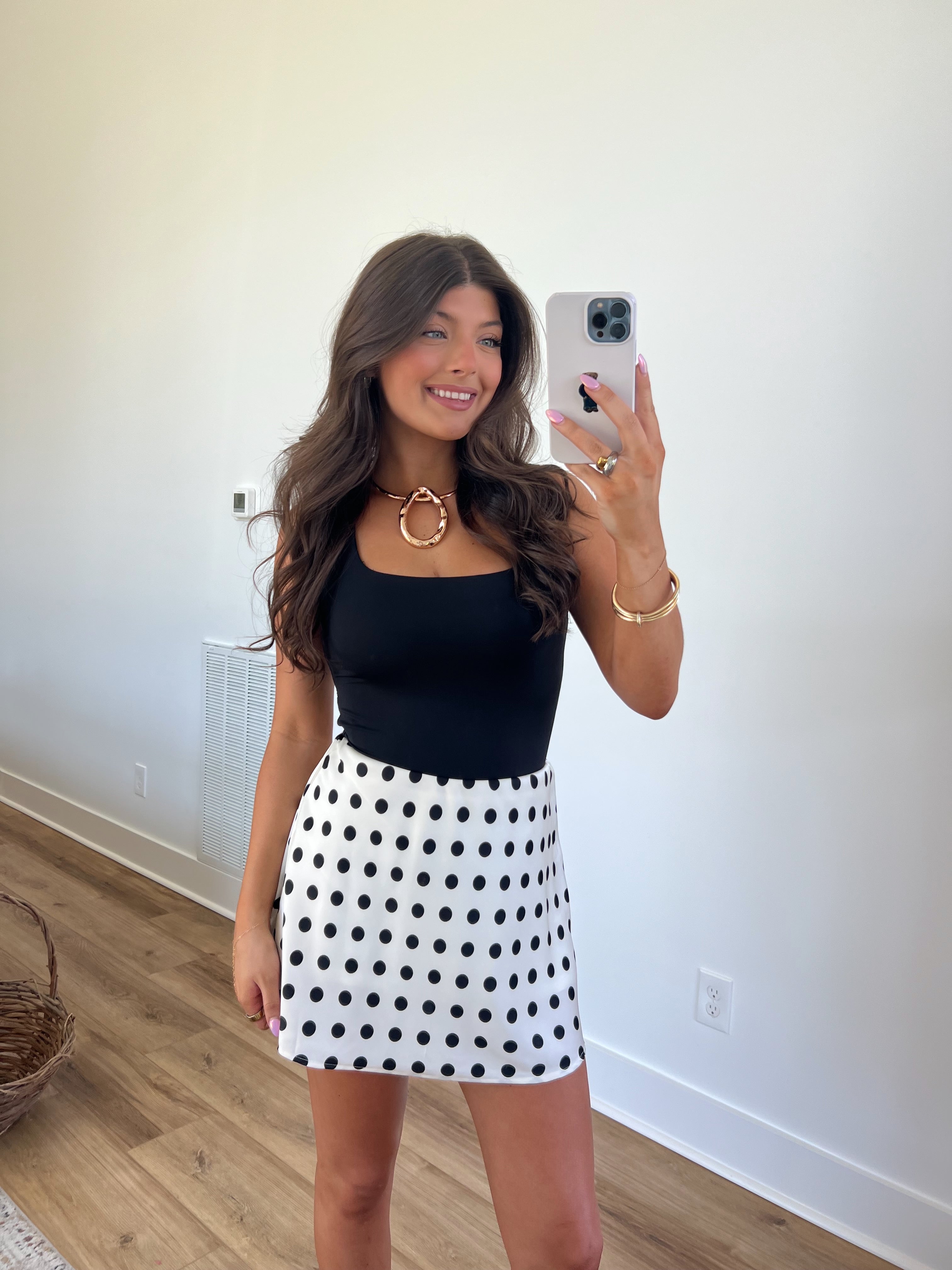 Circle Sweetie Mini Skirt (Black/White)