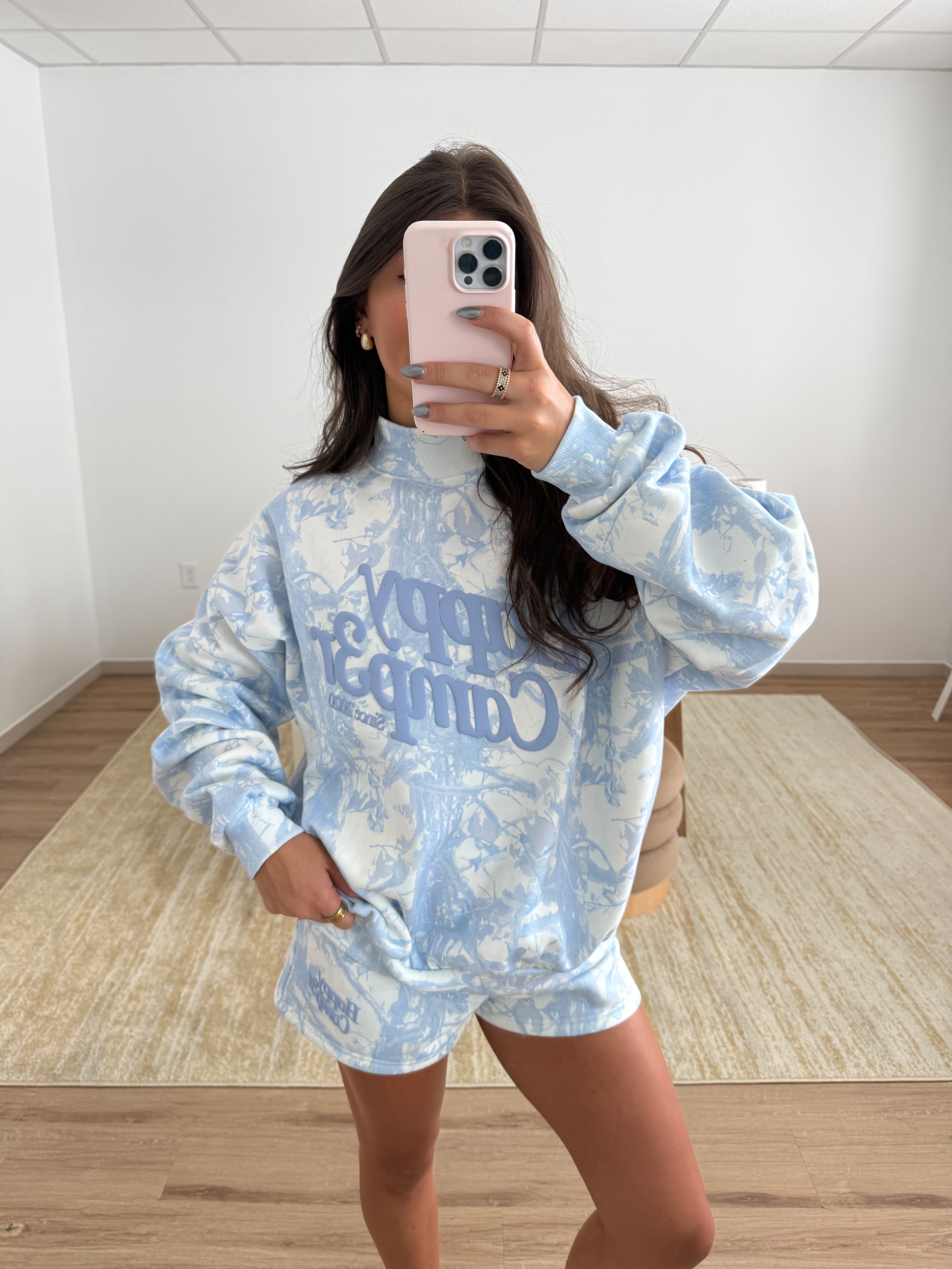 Blue Camo Mockneck