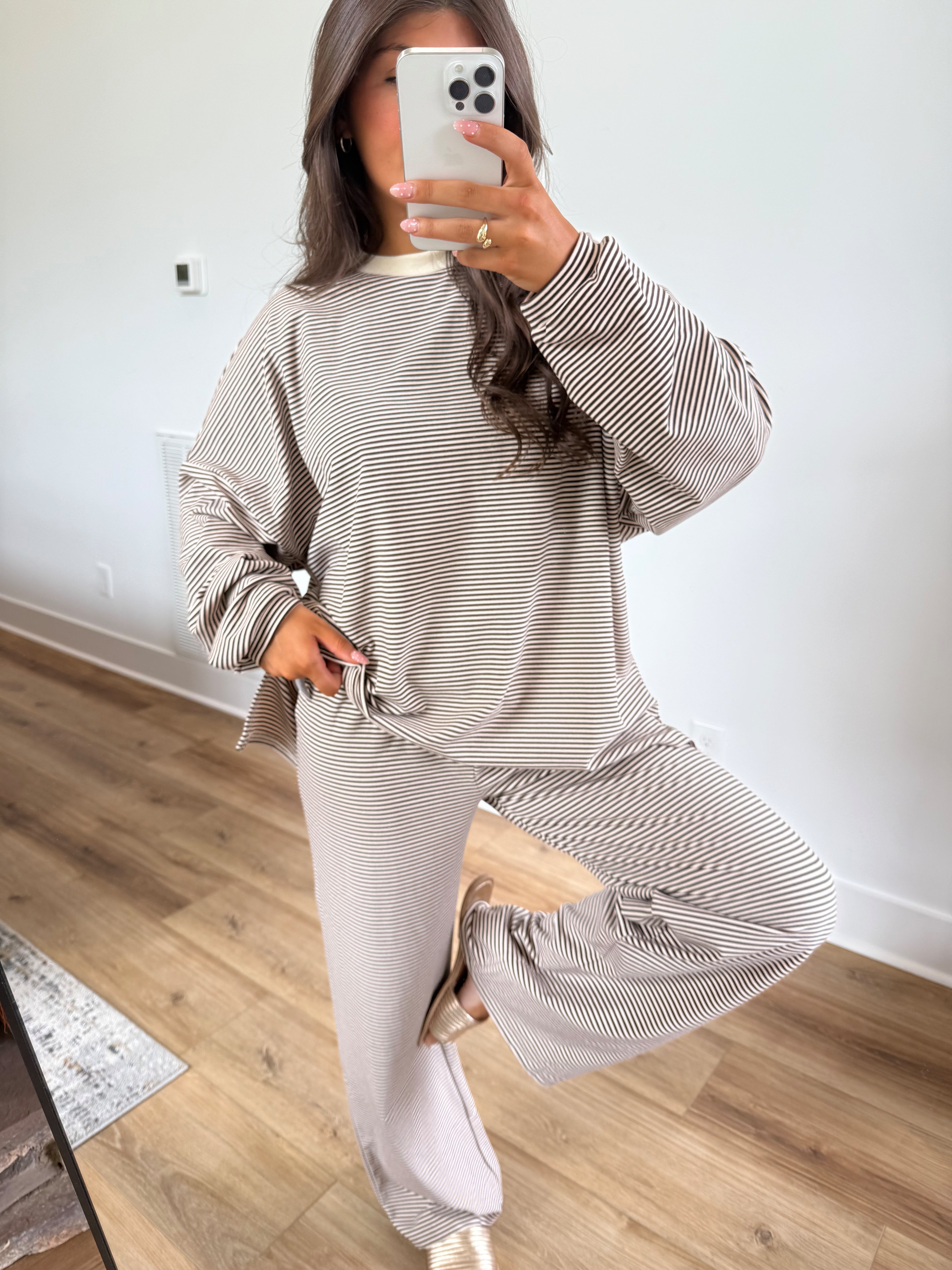 October Fleece BOTTOMS (Brown/Cream)