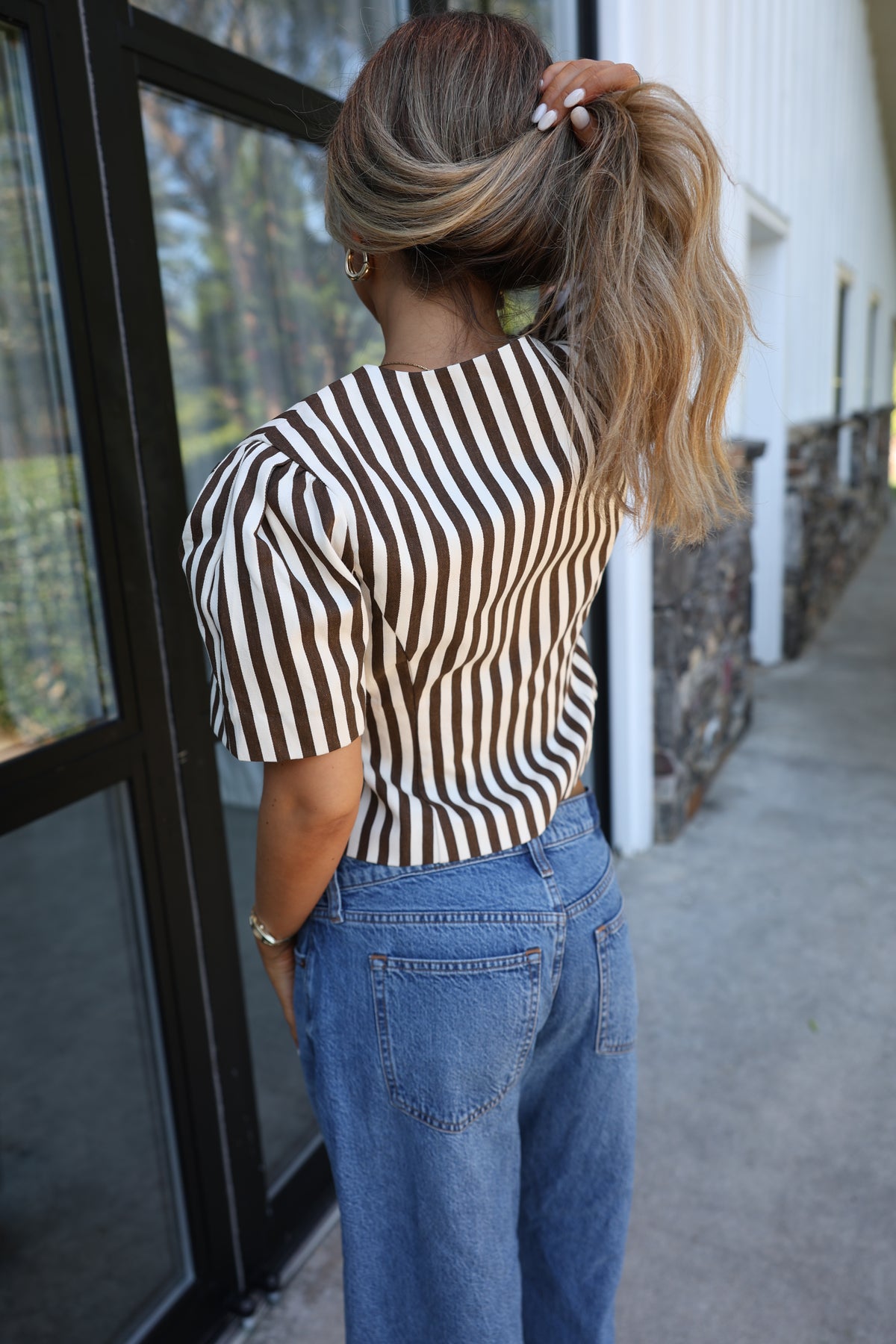 Row Stripe Top (Brown)