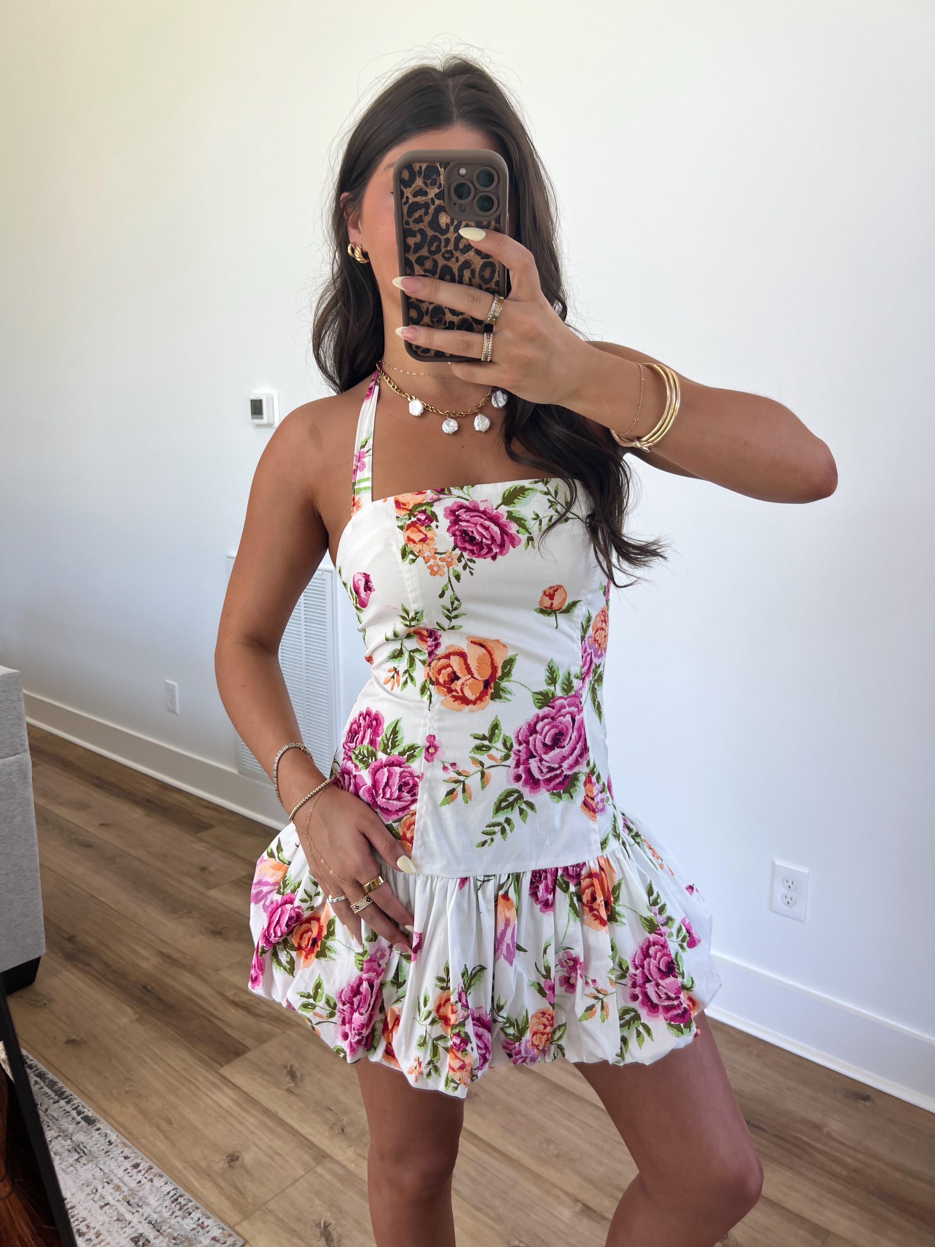 Spring Rose Mini Dress