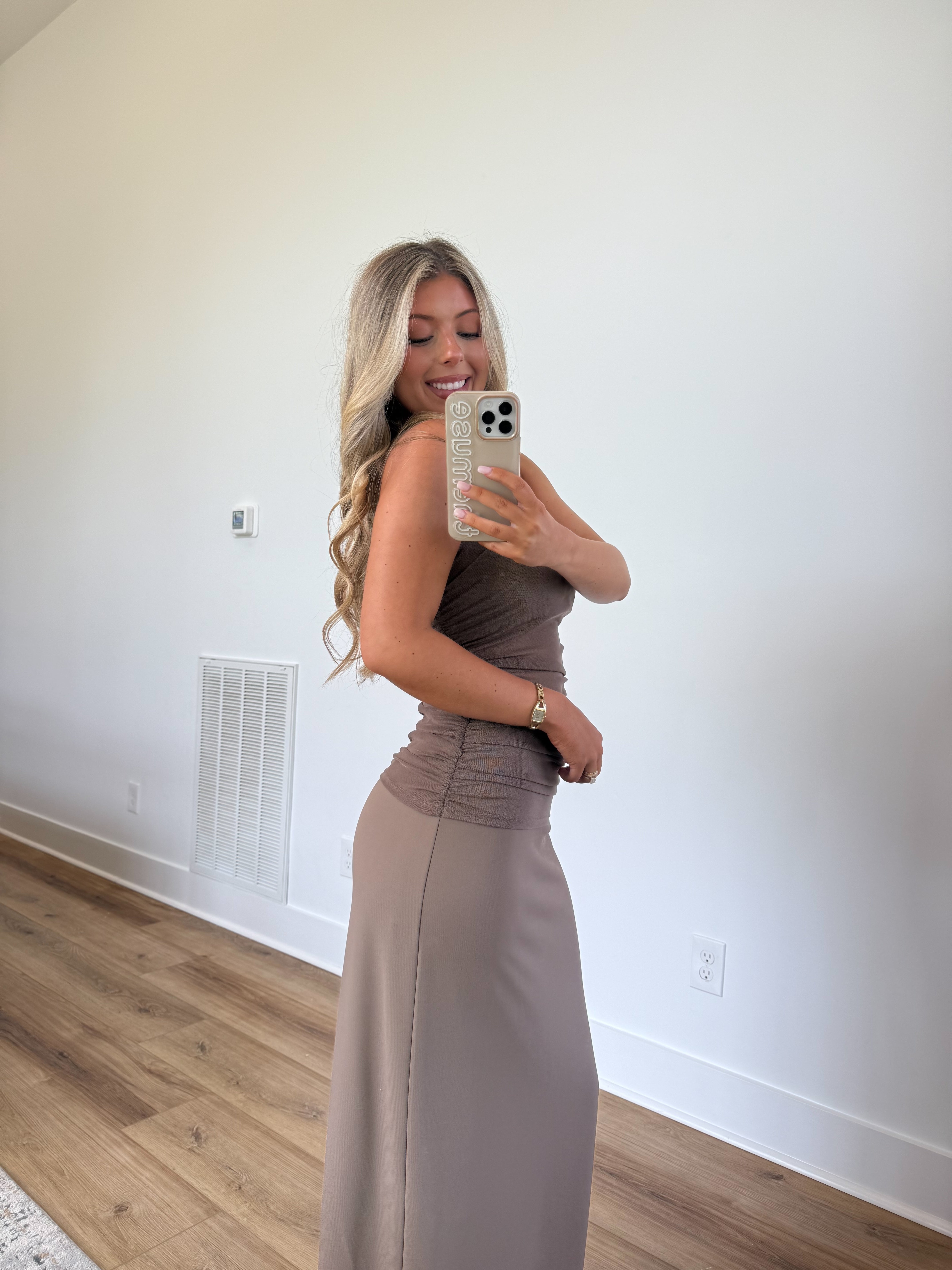 Mocha Ruched Maxi