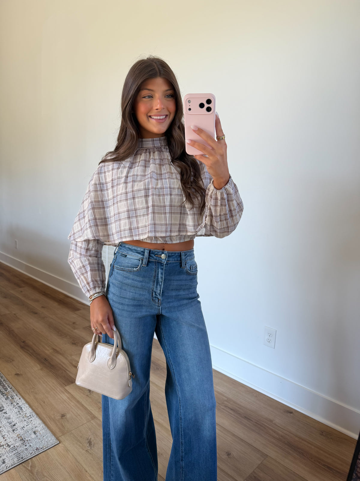 Plaid Cape Blouse
