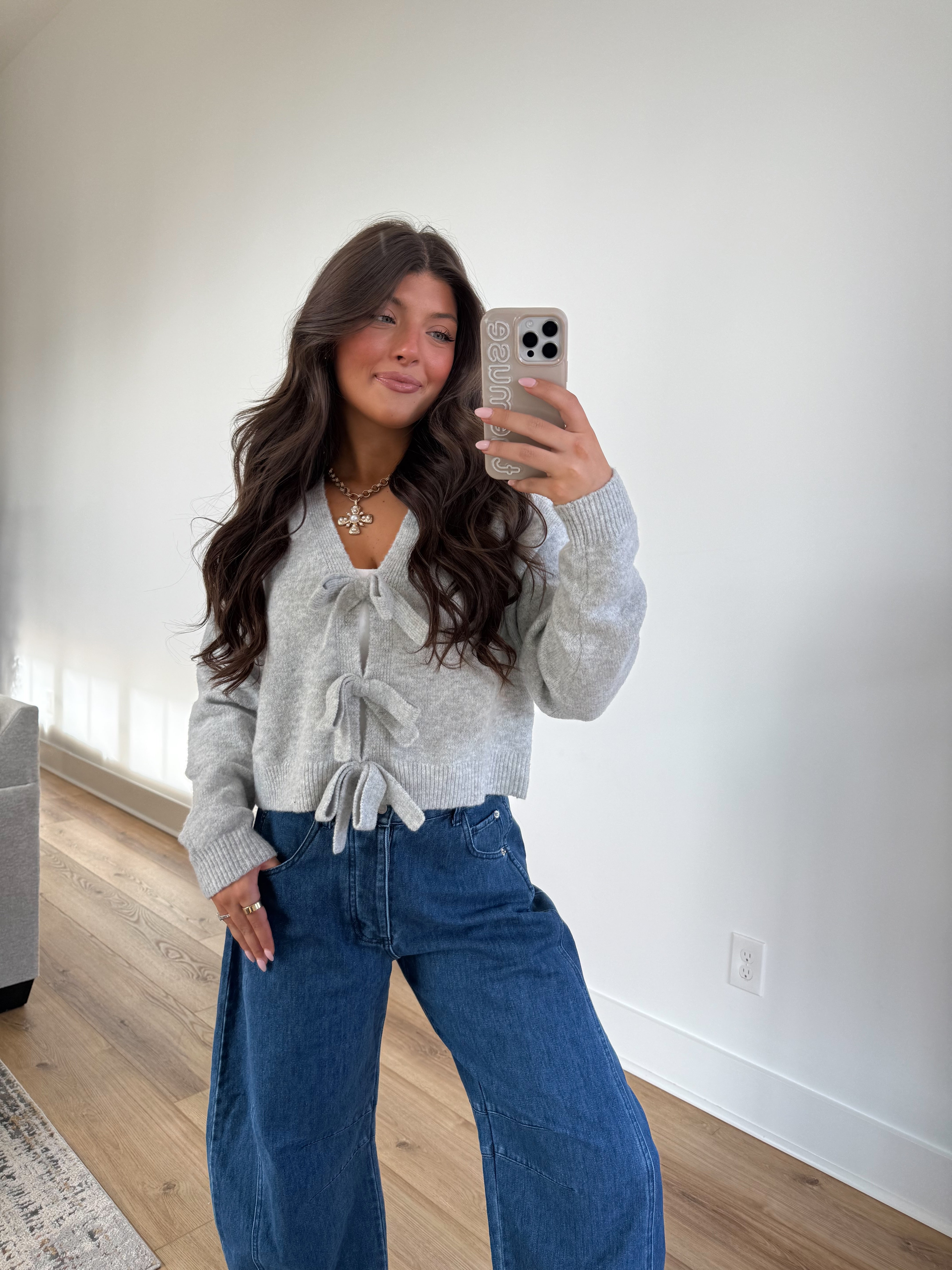 Lillian Bow Sweater (Grey)