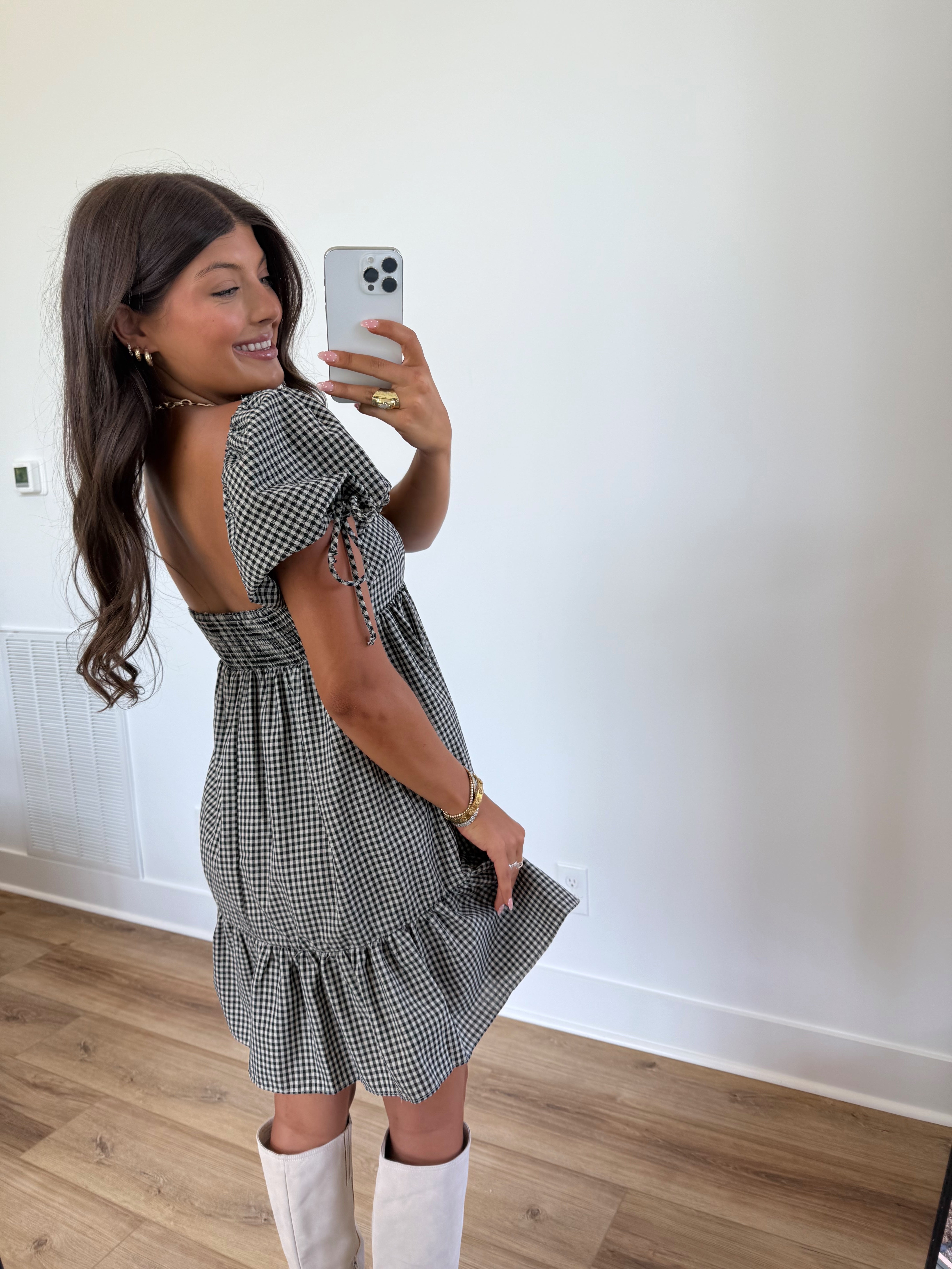 Check Yes Babydoll Dress