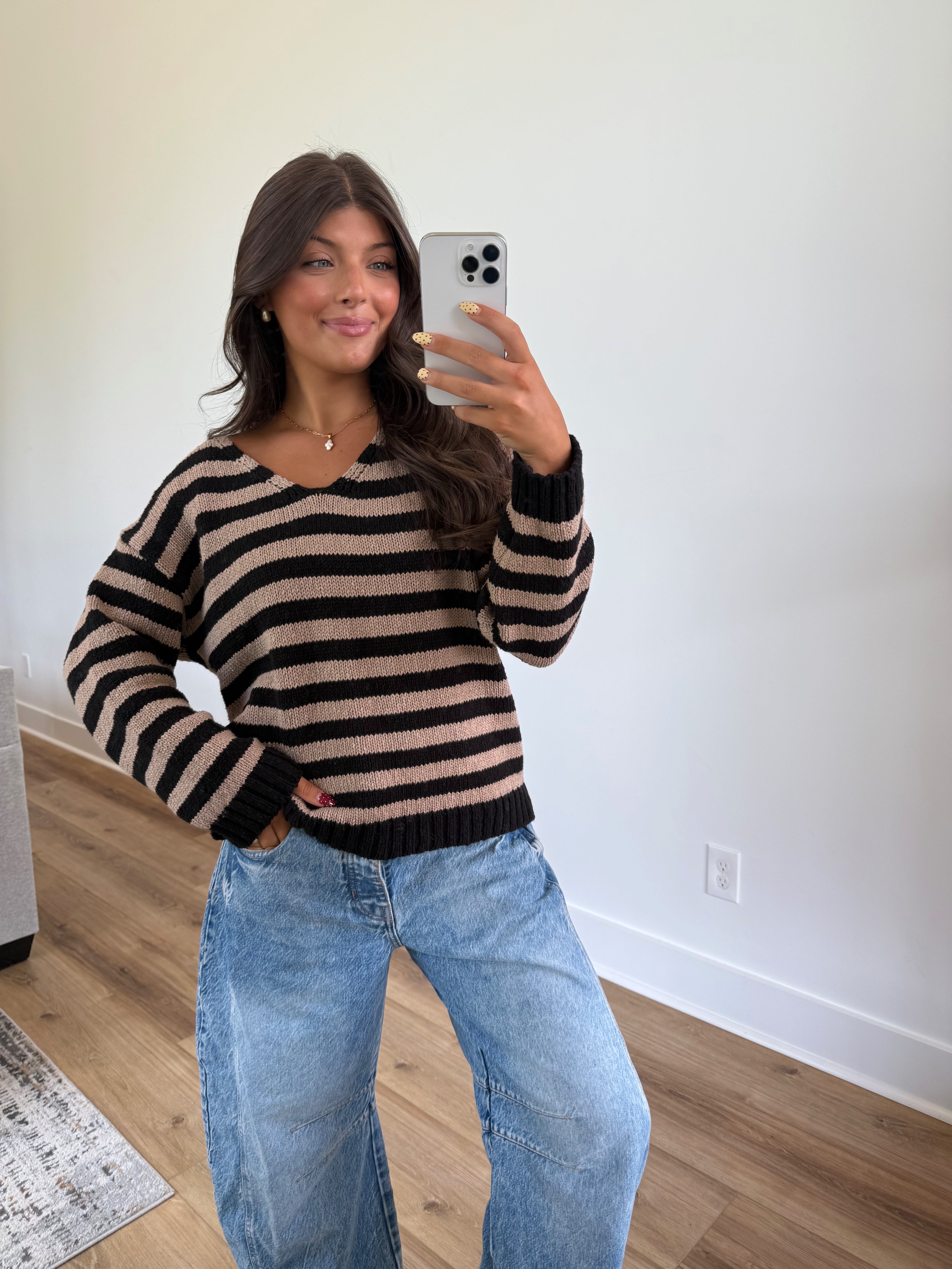 Dallas Stripe Sweater (Brown/Black)