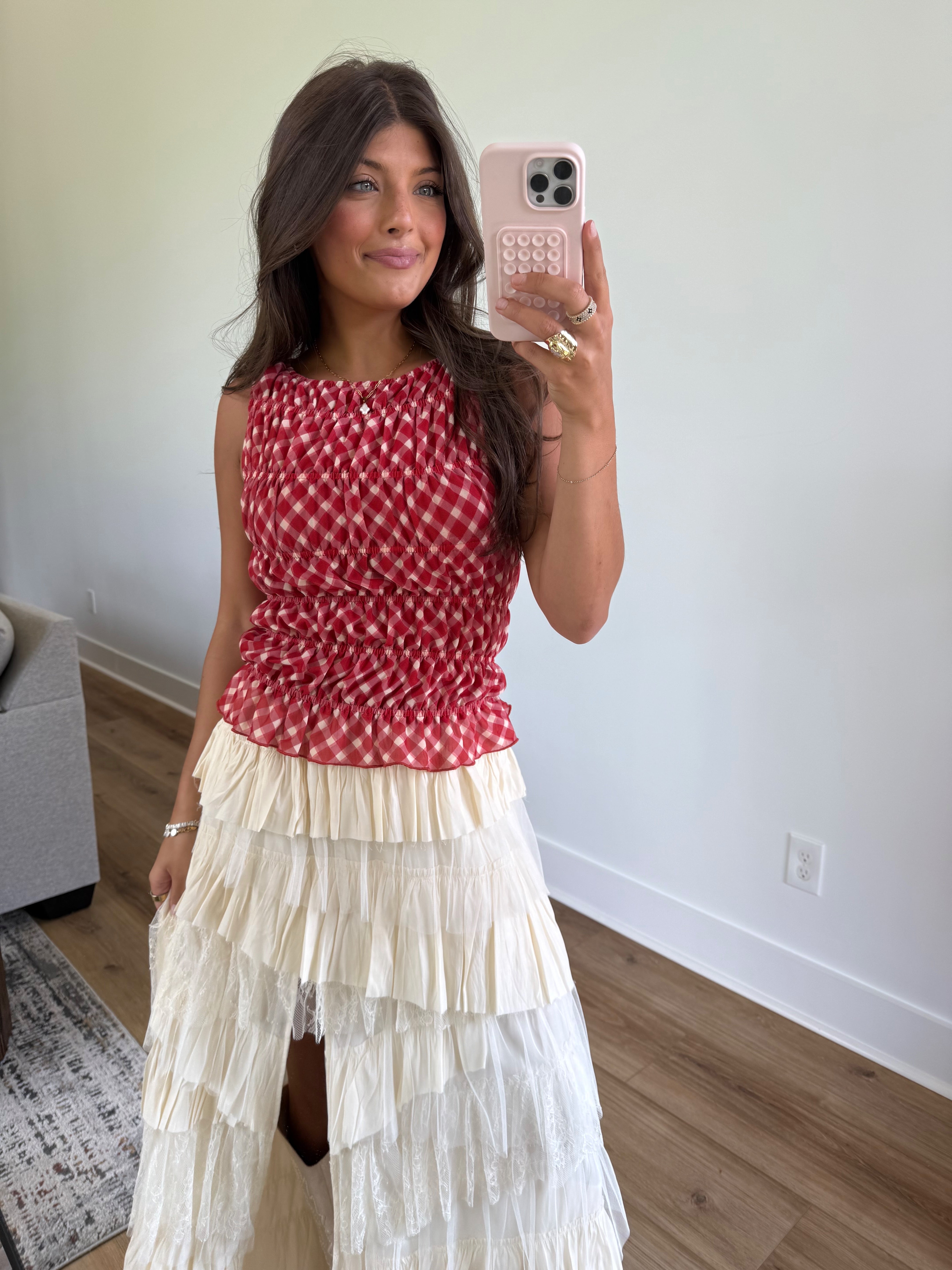 Cherrywood Gingham Top