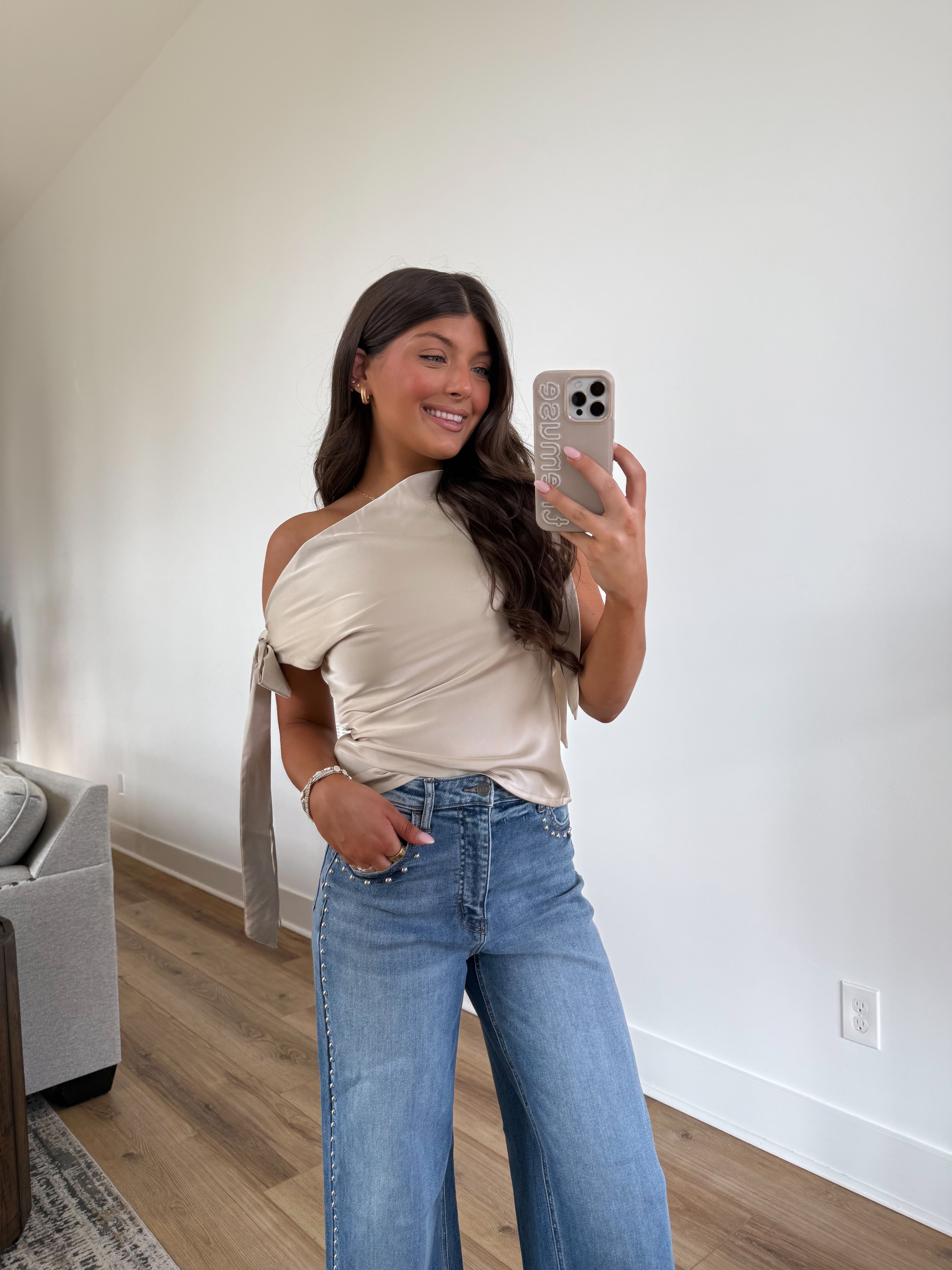 The Satin Bow Sleeve Top