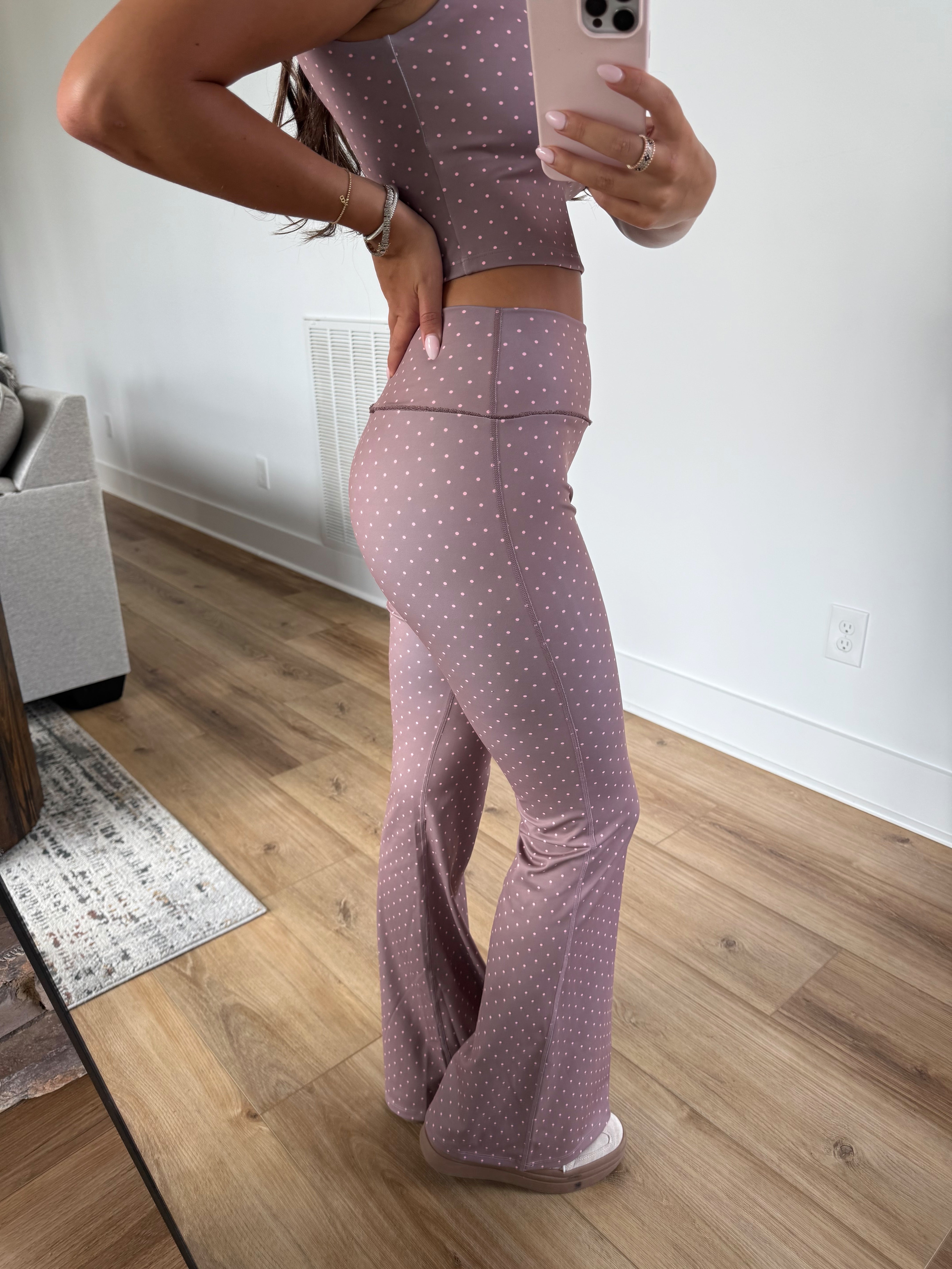 Cocoa Polka Dot Athletic Set