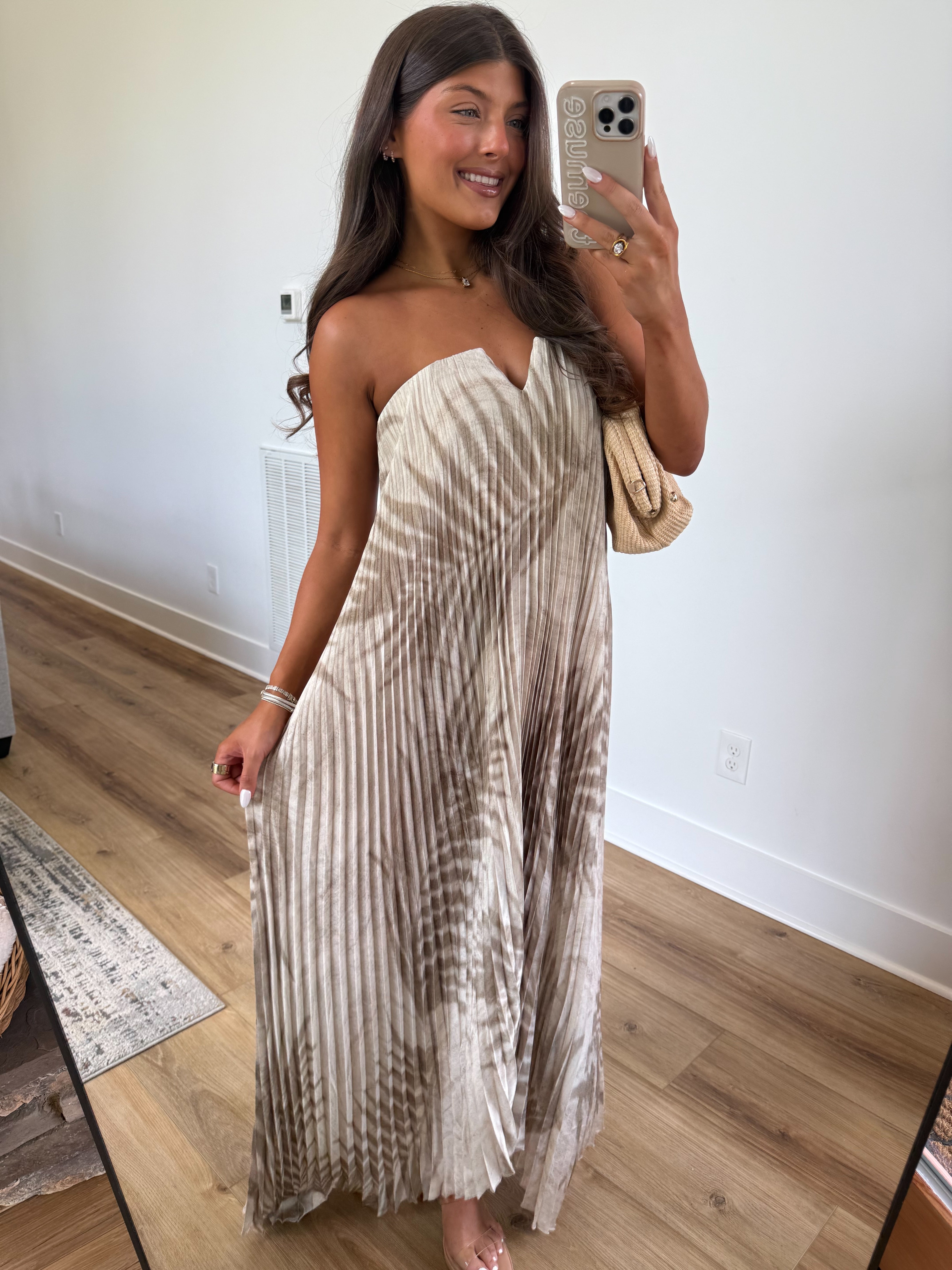 Palm Pleated Maxi