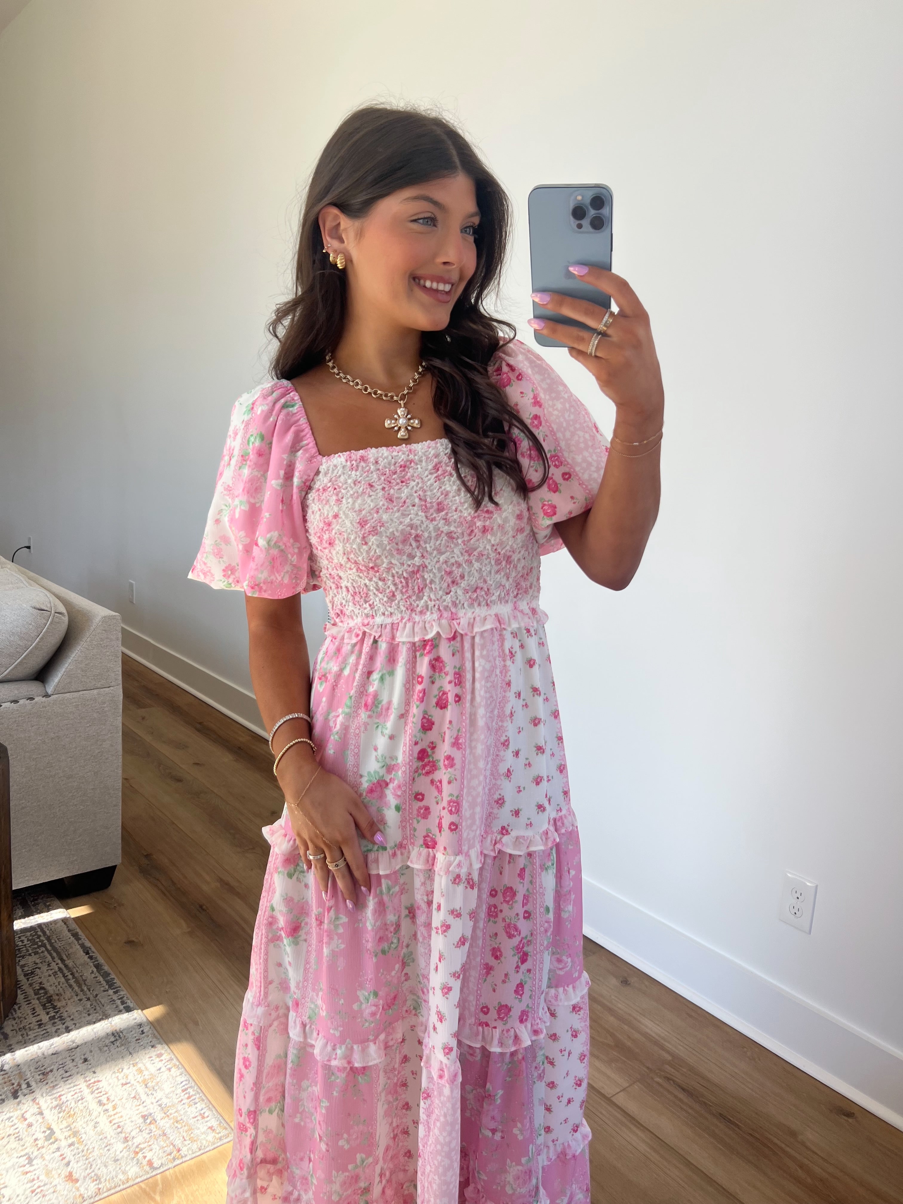 Love Shack Patch Work Maxi Dress(Restock)