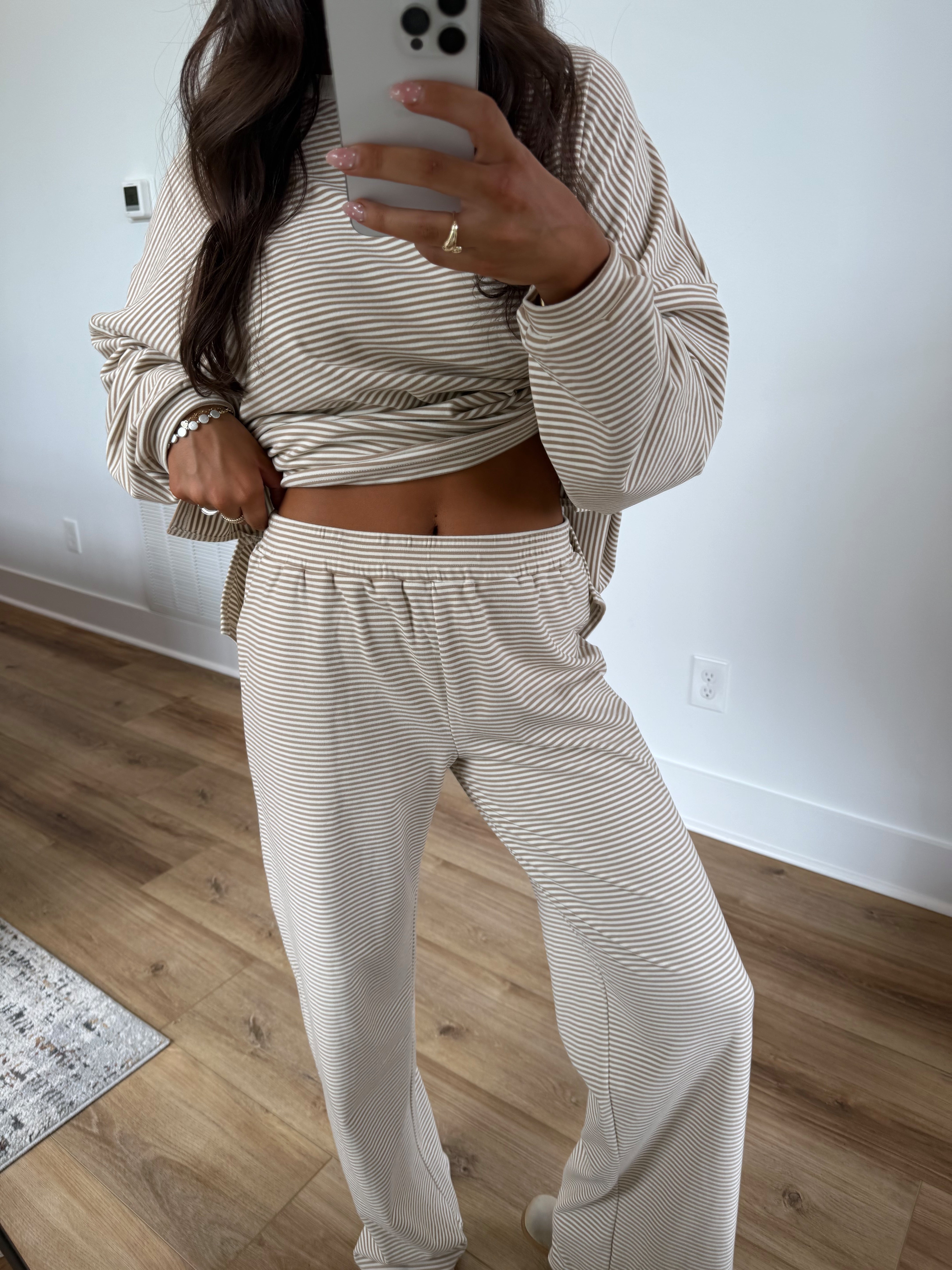 October Fleece BOTTOMS (Tan/Cream)