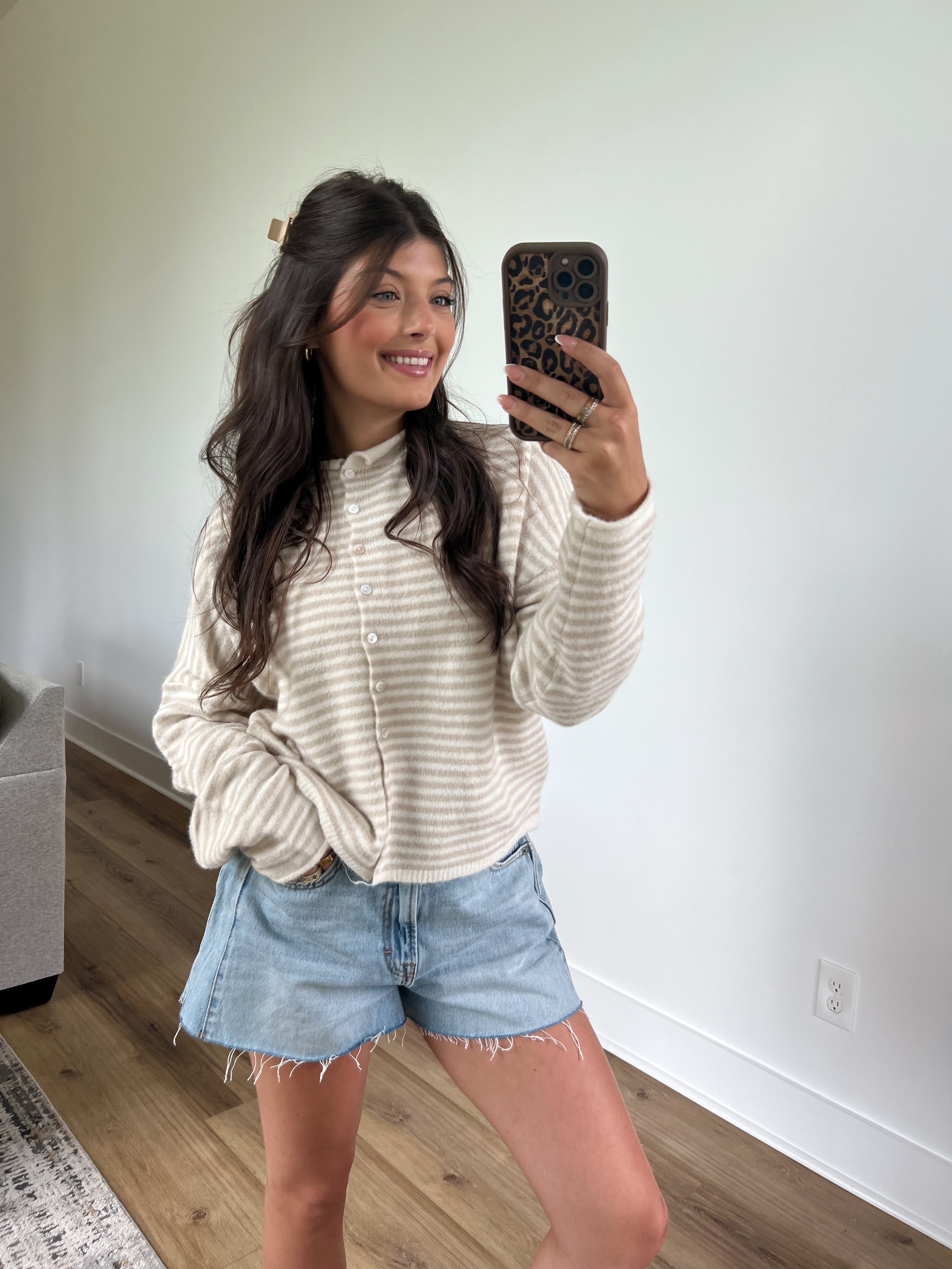 Best Dress Cardigan (Tan Stripes)